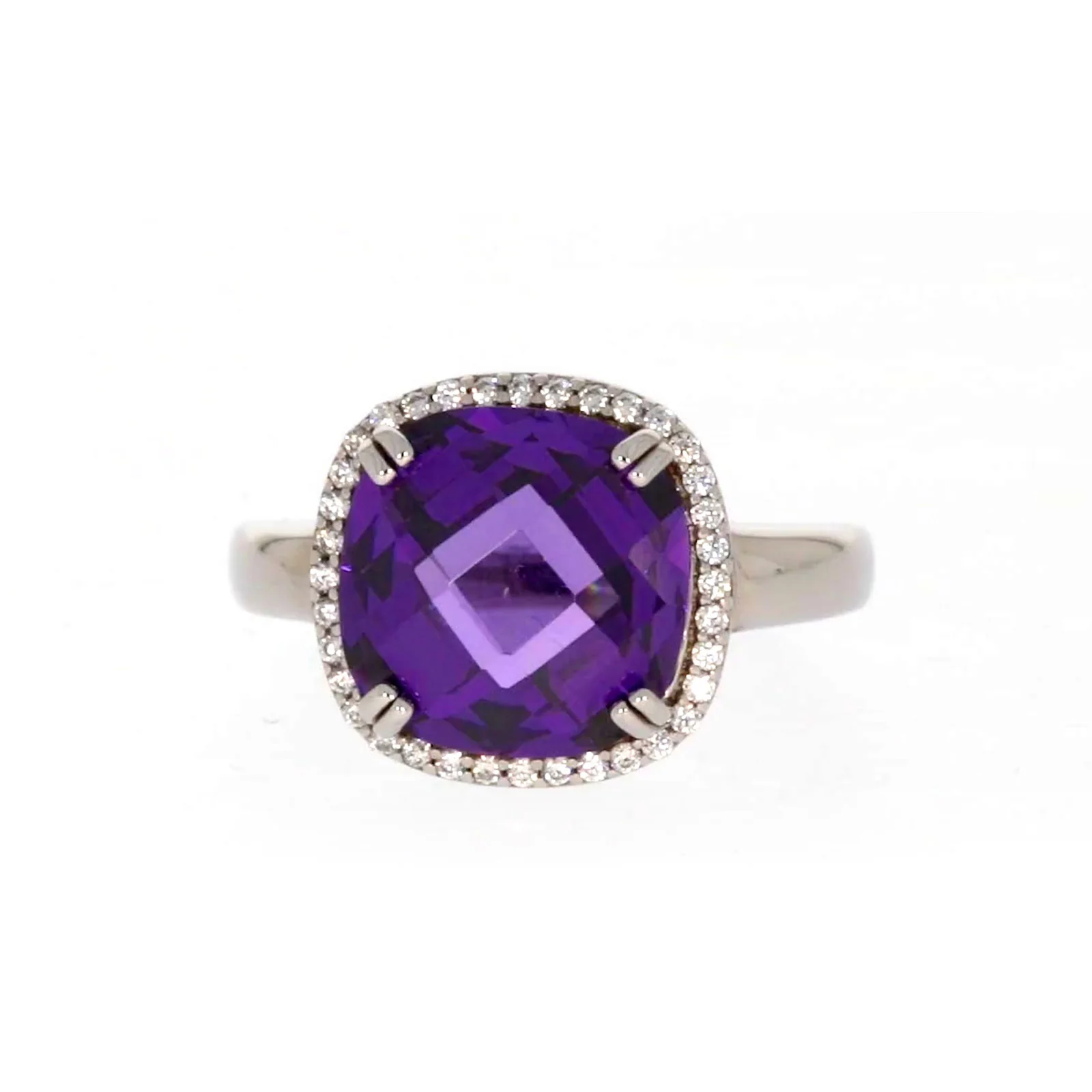 Sterling Silver Purple Cubic Zirconia Ring - Image 2