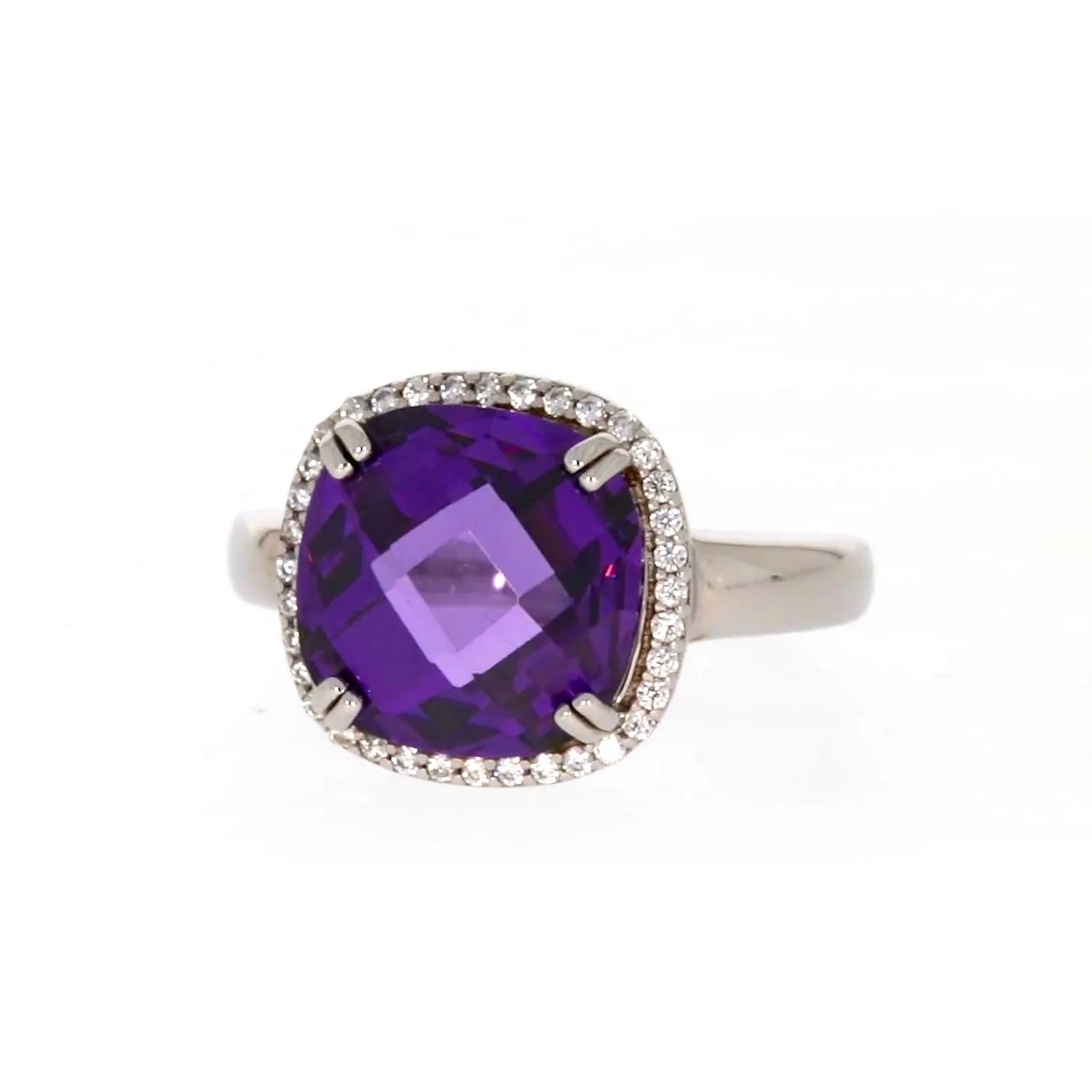 Sterling Silver Purple Cubic Zirconia Ring - Image 4