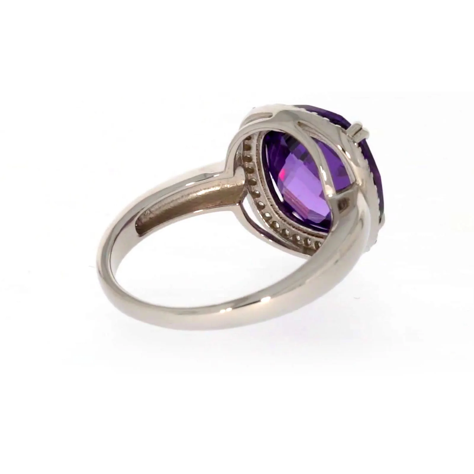 Sterling Silver Purple Cubic Zirconia Ring - Image 47