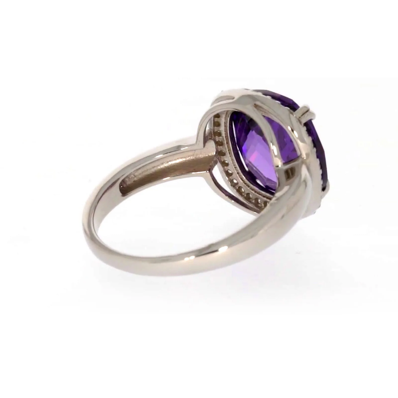 Sterling Silver Purple Cubic Zirconia Ring - Image 48