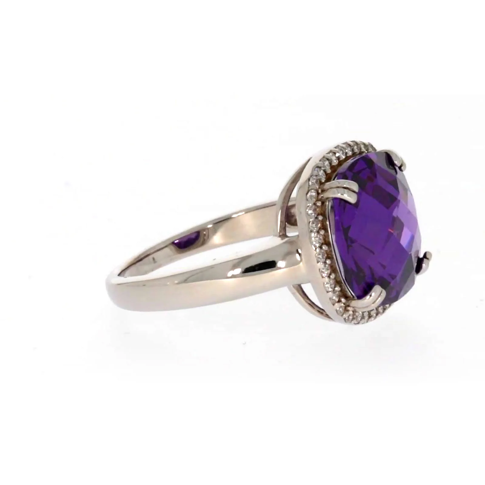 Sterling Silver Purple Cubic Zirconia Ring - Image 63