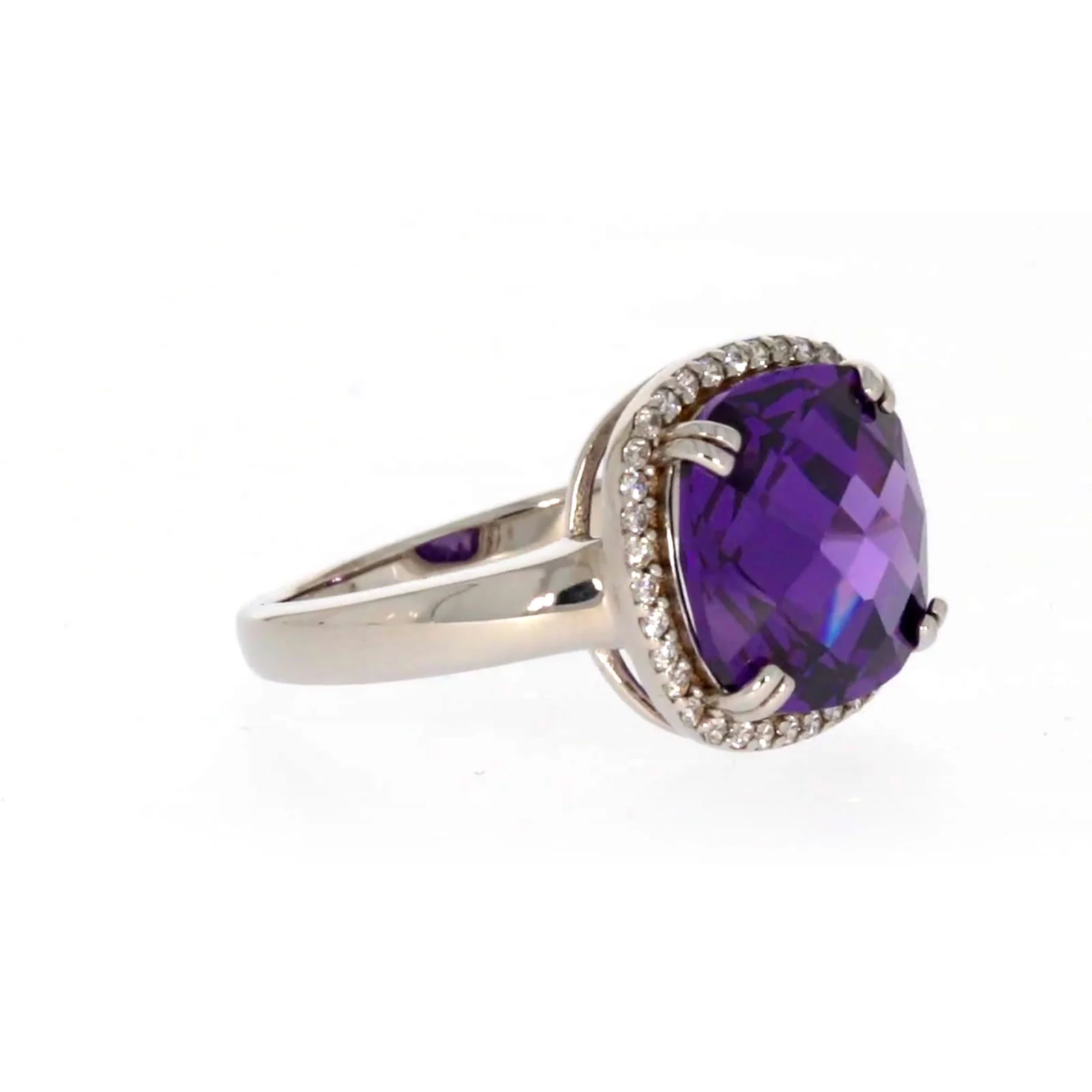 Sterling Silver Purple Cubic Zirconia Ring - Image 66