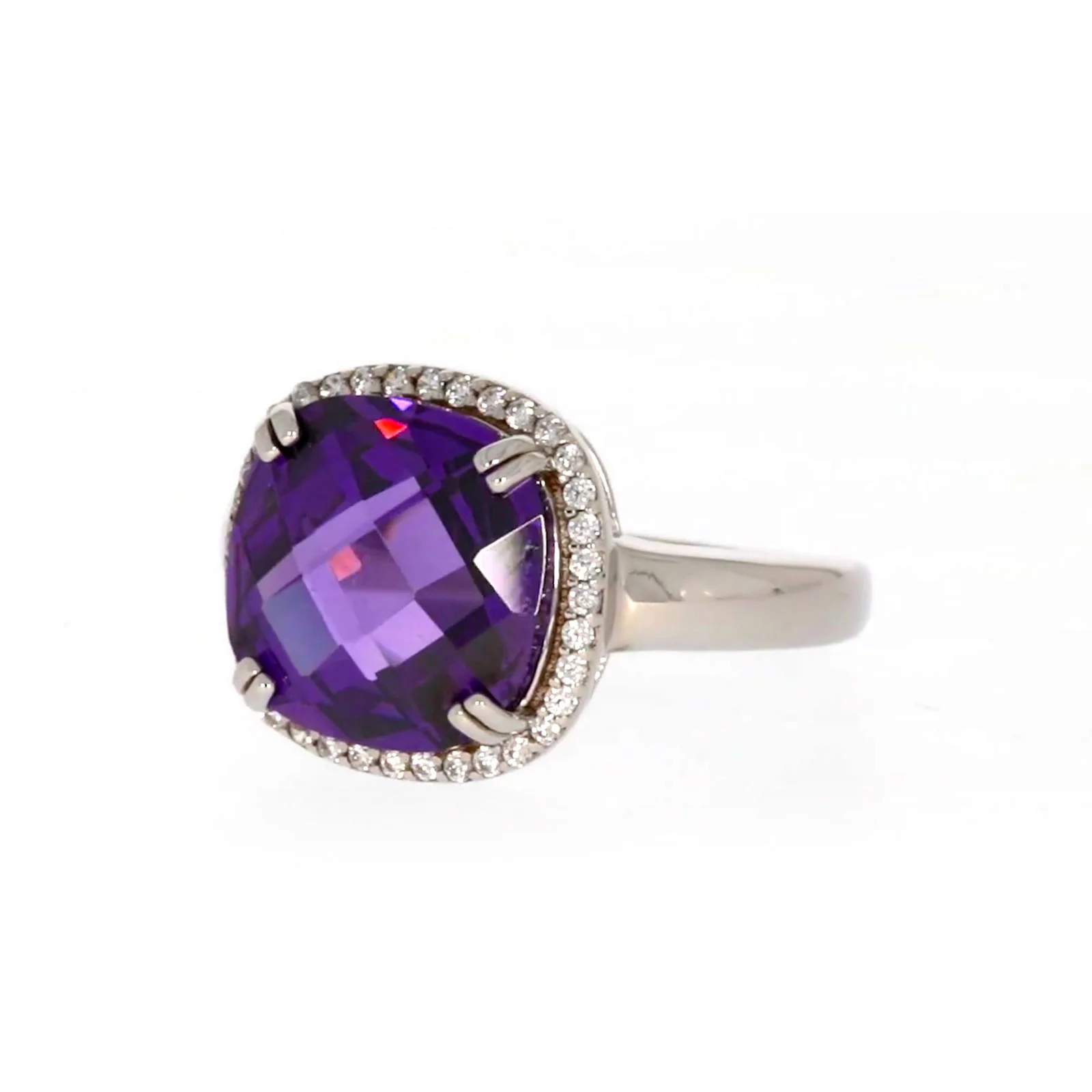 Sterling Silver Purple Cubic Zirconia Ring - Image 7