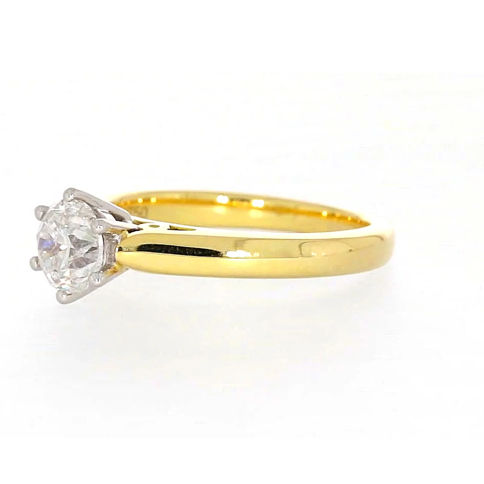 Solitaire 18ct Two Tone Gold Round Brilliant Cut with 1 CARAT of Diamonds Ring - Image 11