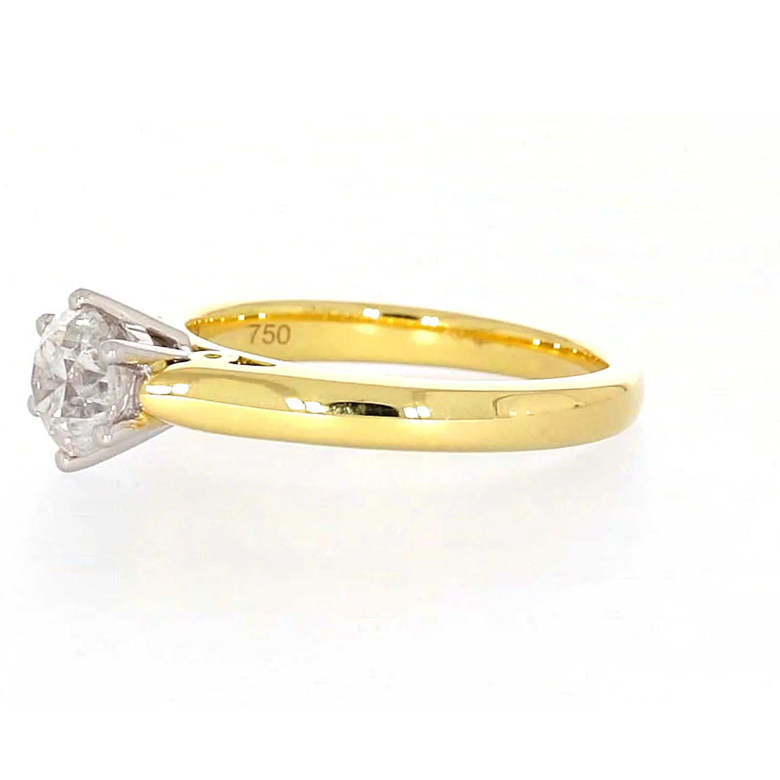 Solitaire 18ct Two Tone Gold Round Brilliant Cut with 1 CARAT of Diamonds Ring - Image 14