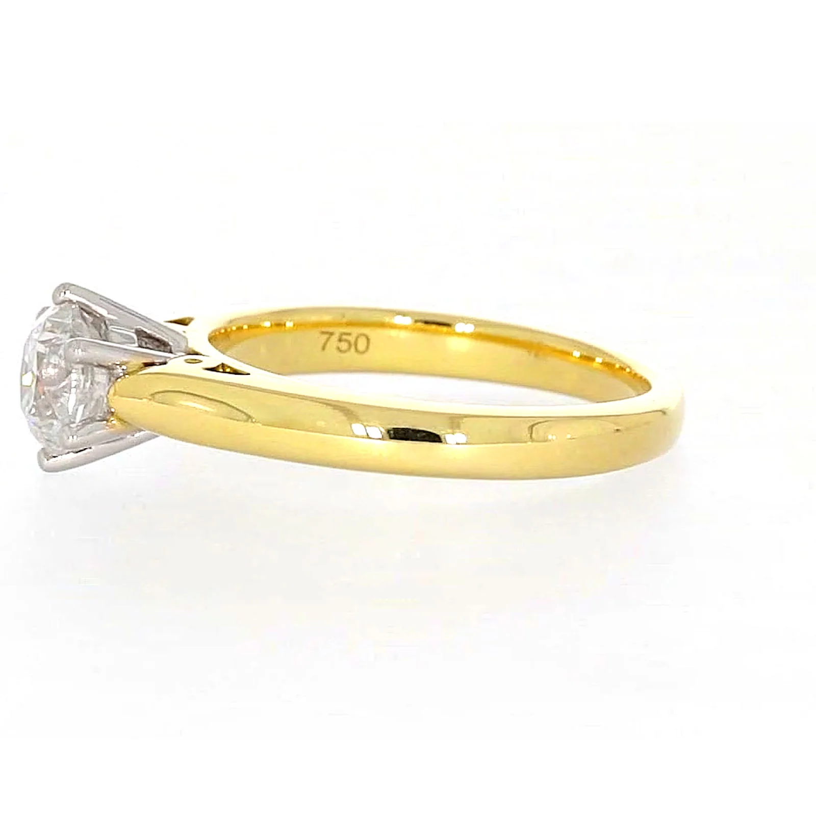 Solitaire 18ct Two Tone Gold Round Brilliant Cut with 1 CARAT of Diamonds Ring - Image 17