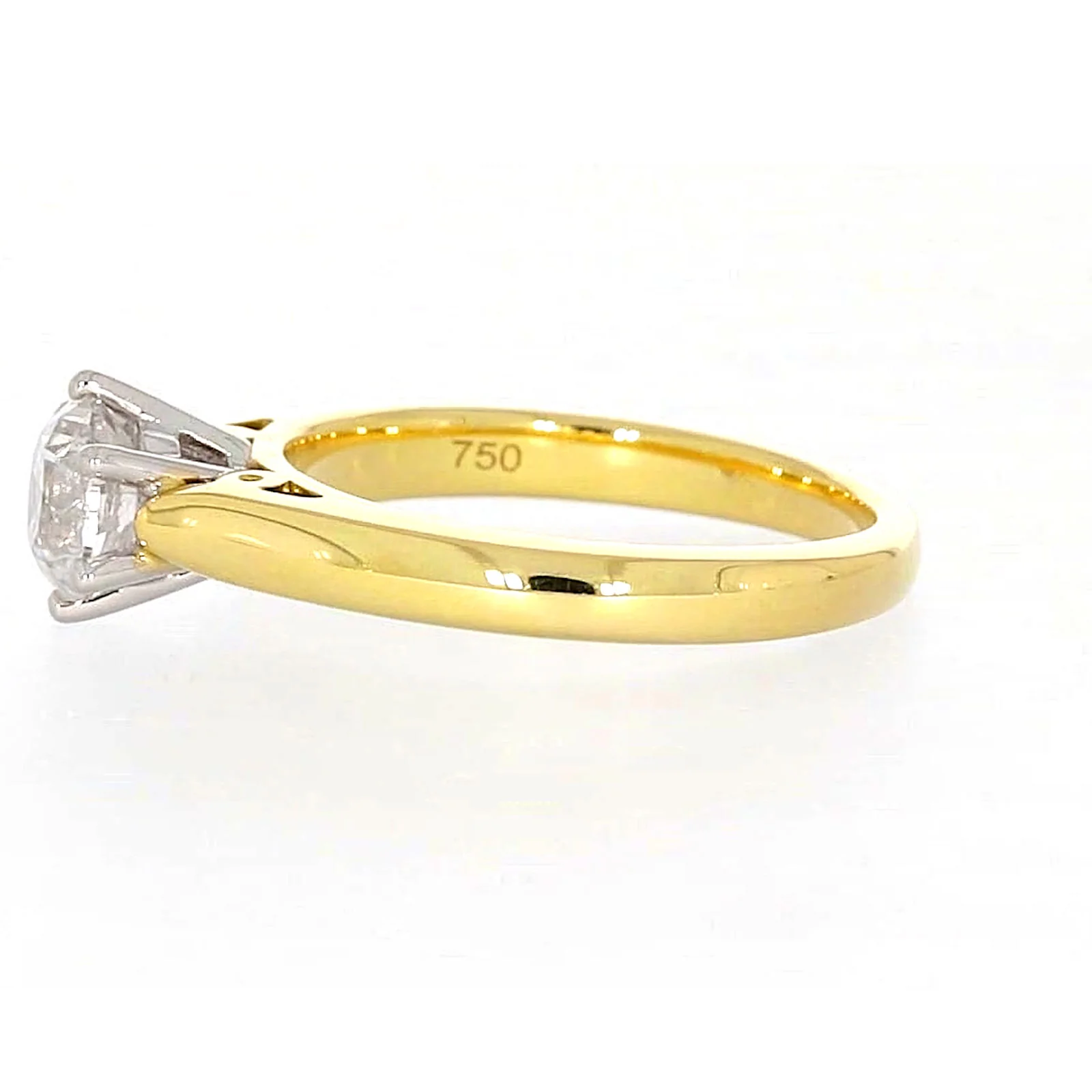 Solitaire 18ct Two Tone Gold Round Brilliant Cut with 1 CARAT of Diamonds Ring - Image 18