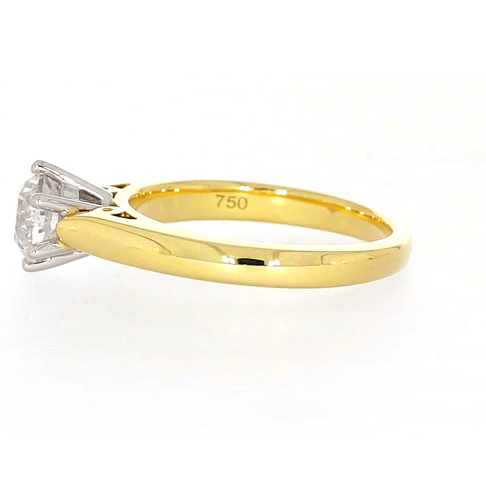 Solitaire 18ct Two Tone Gold Round Brilliant Cut with 1 CARAT of Diamonds Ring - Image 19