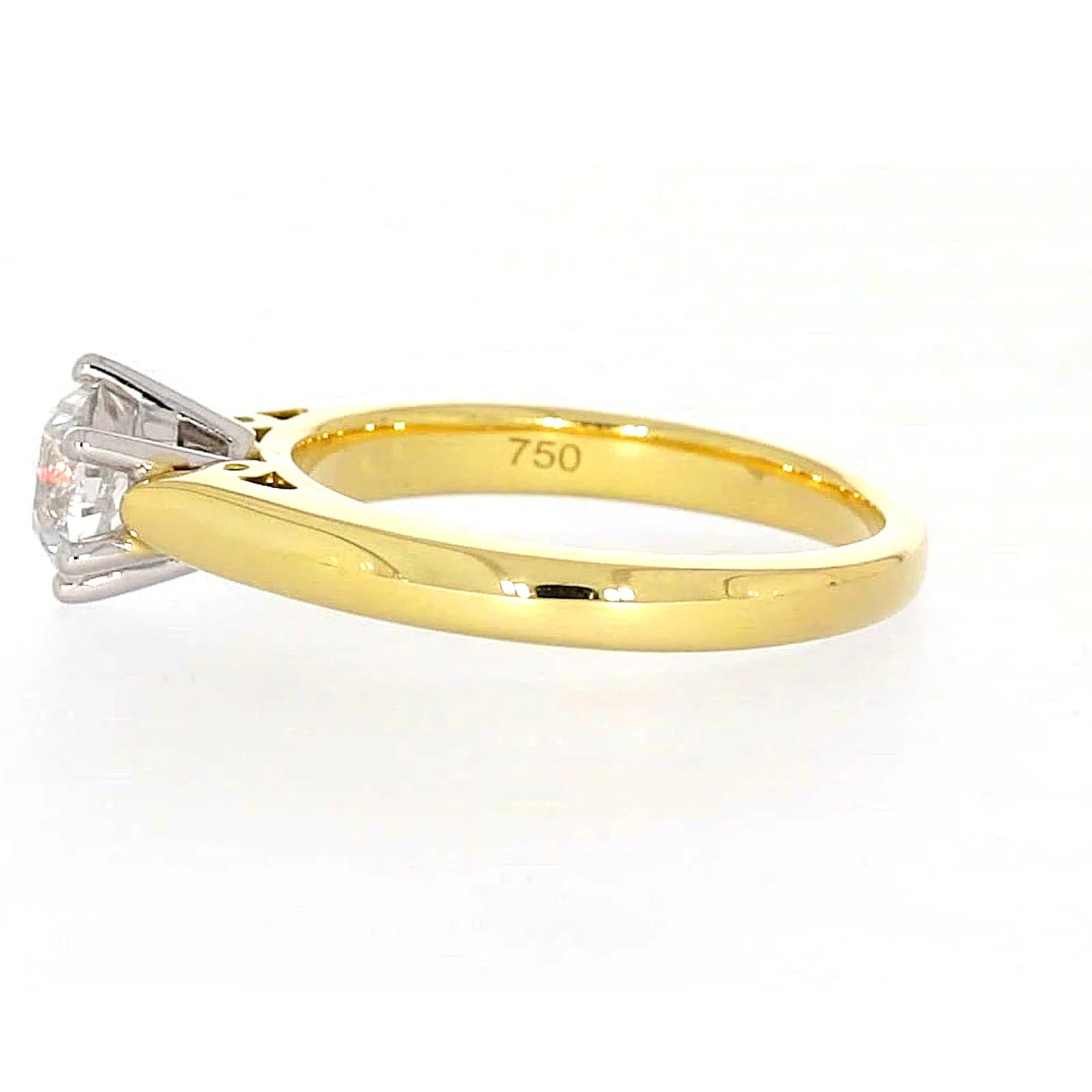 Solitaire 18ct Two Tone Gold Round Brilliant Cut with 1 CARAT of Diamonds Ring - Image 20