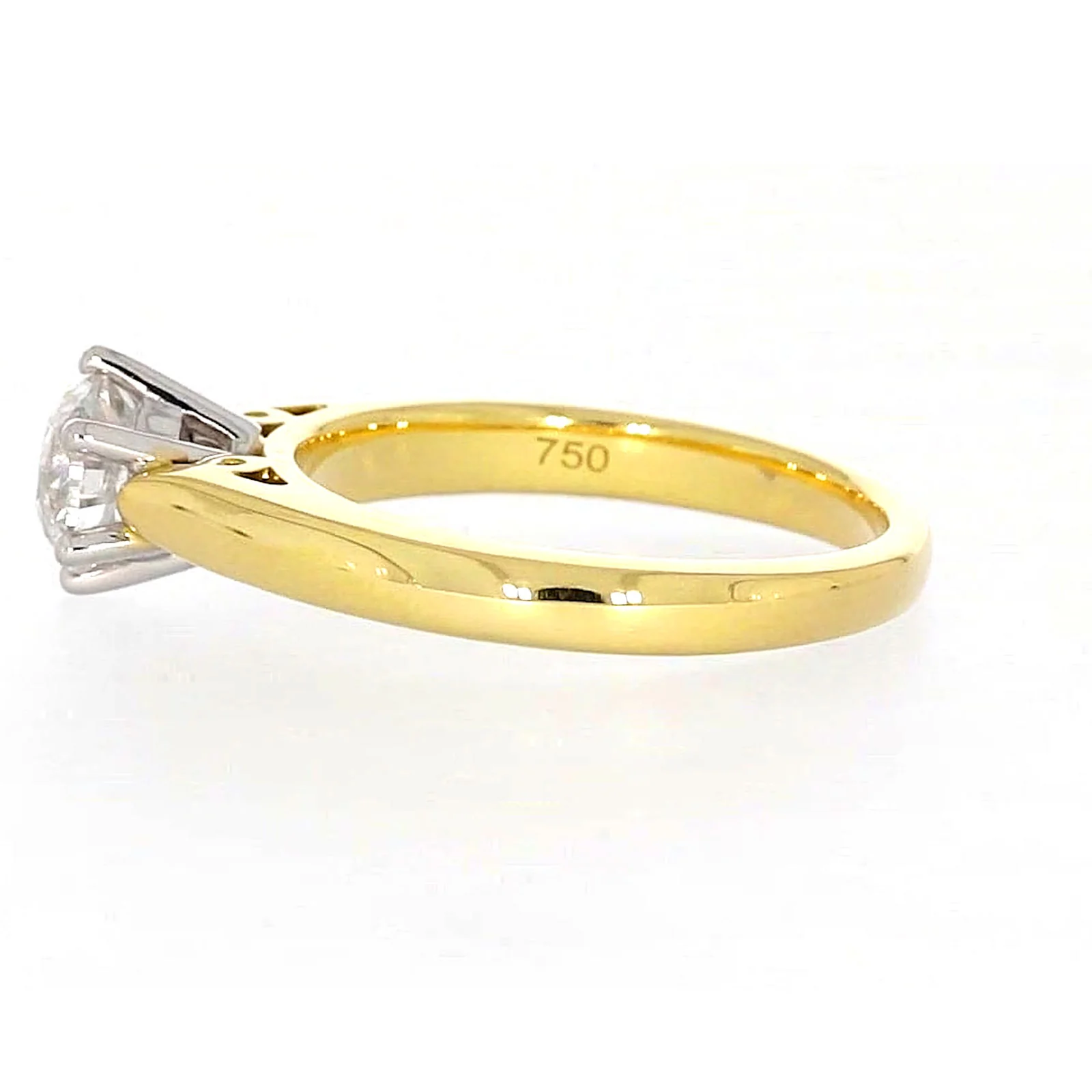 Solitaire 18ct Two Tone Gold Round Brilliant Cut with 1 CARAT of Diamonds Ring - Image 21