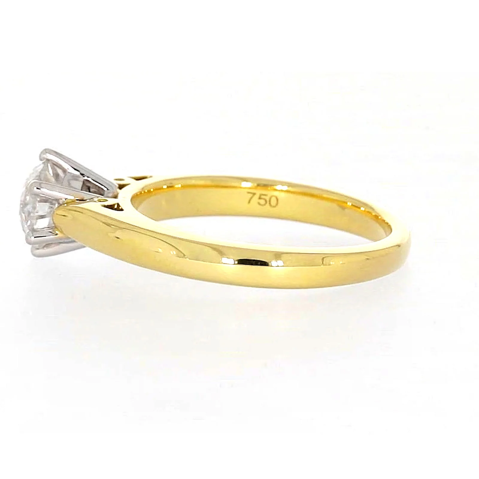 Solitaire 18ct Two Tone Gold Round Brilliant Cut with 1 CARAT of Diamonds Ring - Image 22