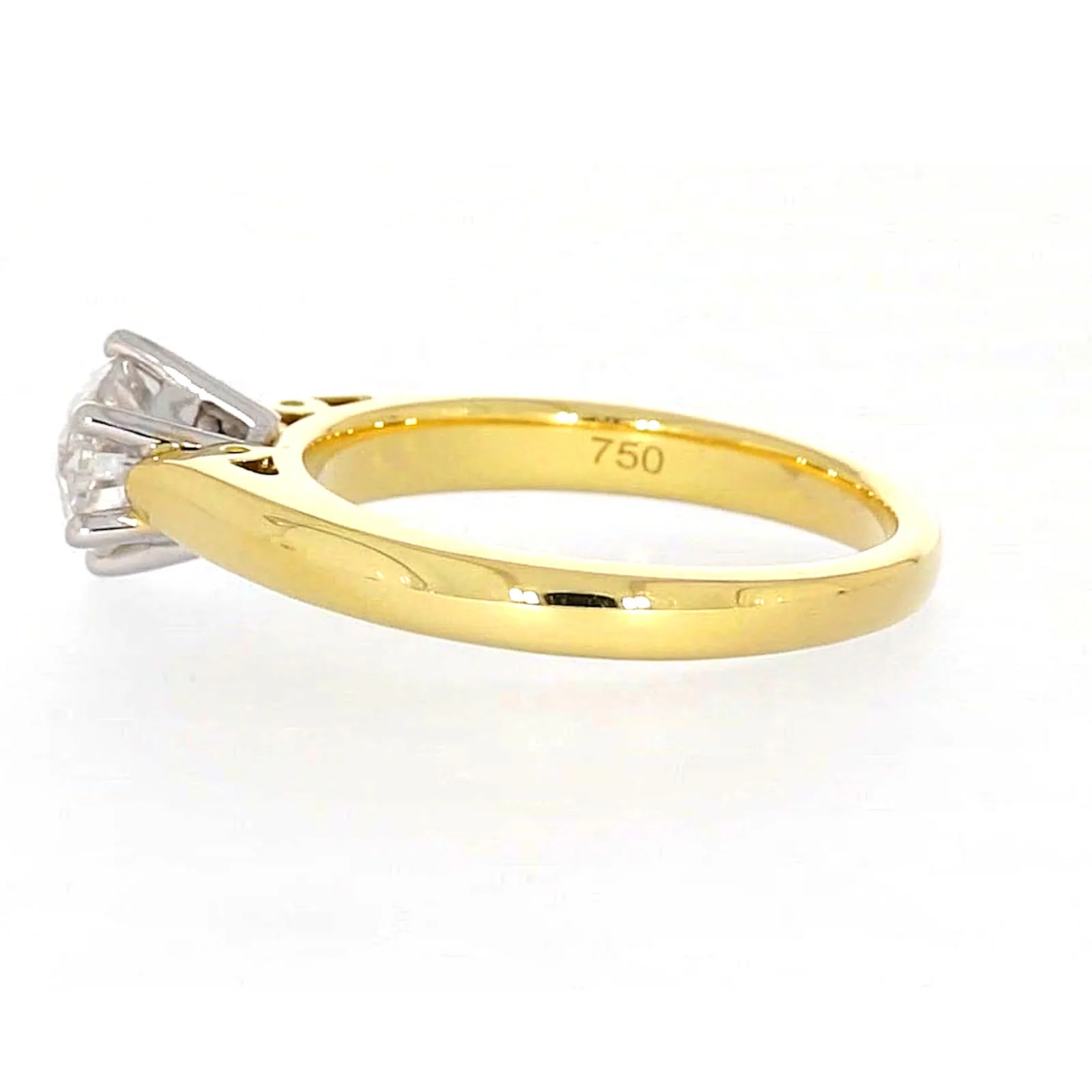Solitaire 18ct Two Tone Gold Round Brilliant Cut with 1 CARAT of Diamonds Ring - Image 23