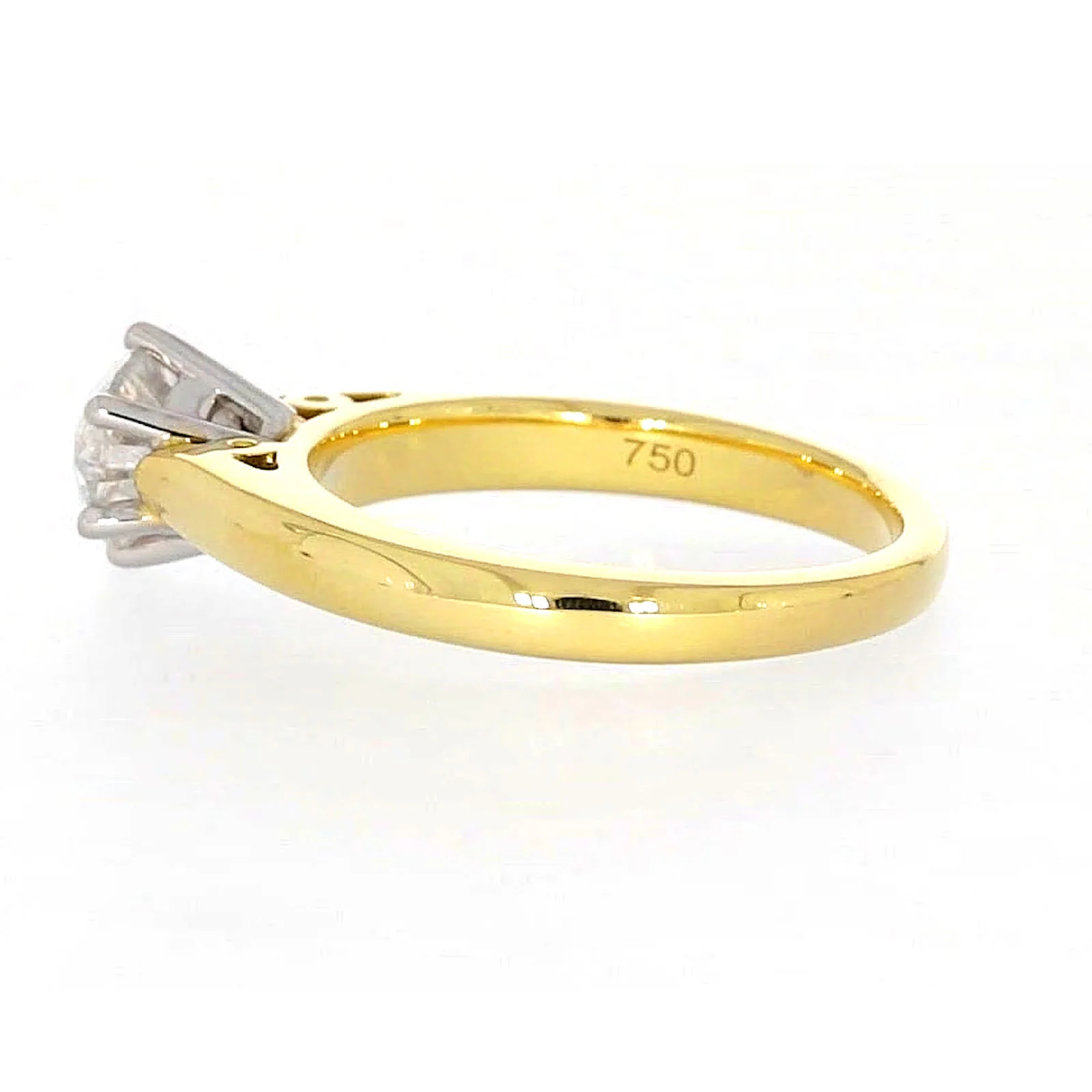 Solitaire 18ct Two Tone Gold Round Brilliant Cut with 1 CARAT of Diamonds Ring - Image 24