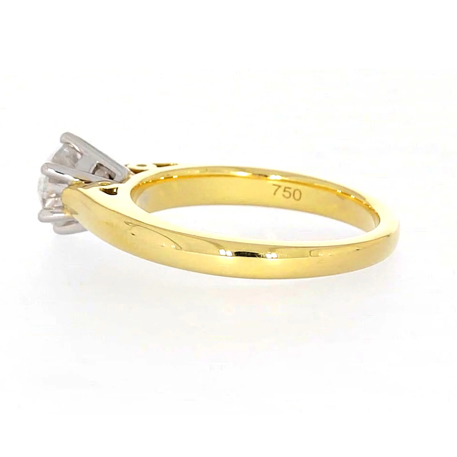Solitaire 18ct Two Tone Gold Round Brilliant Cut with 1 CARAT of Diamonds Ring - Image 25