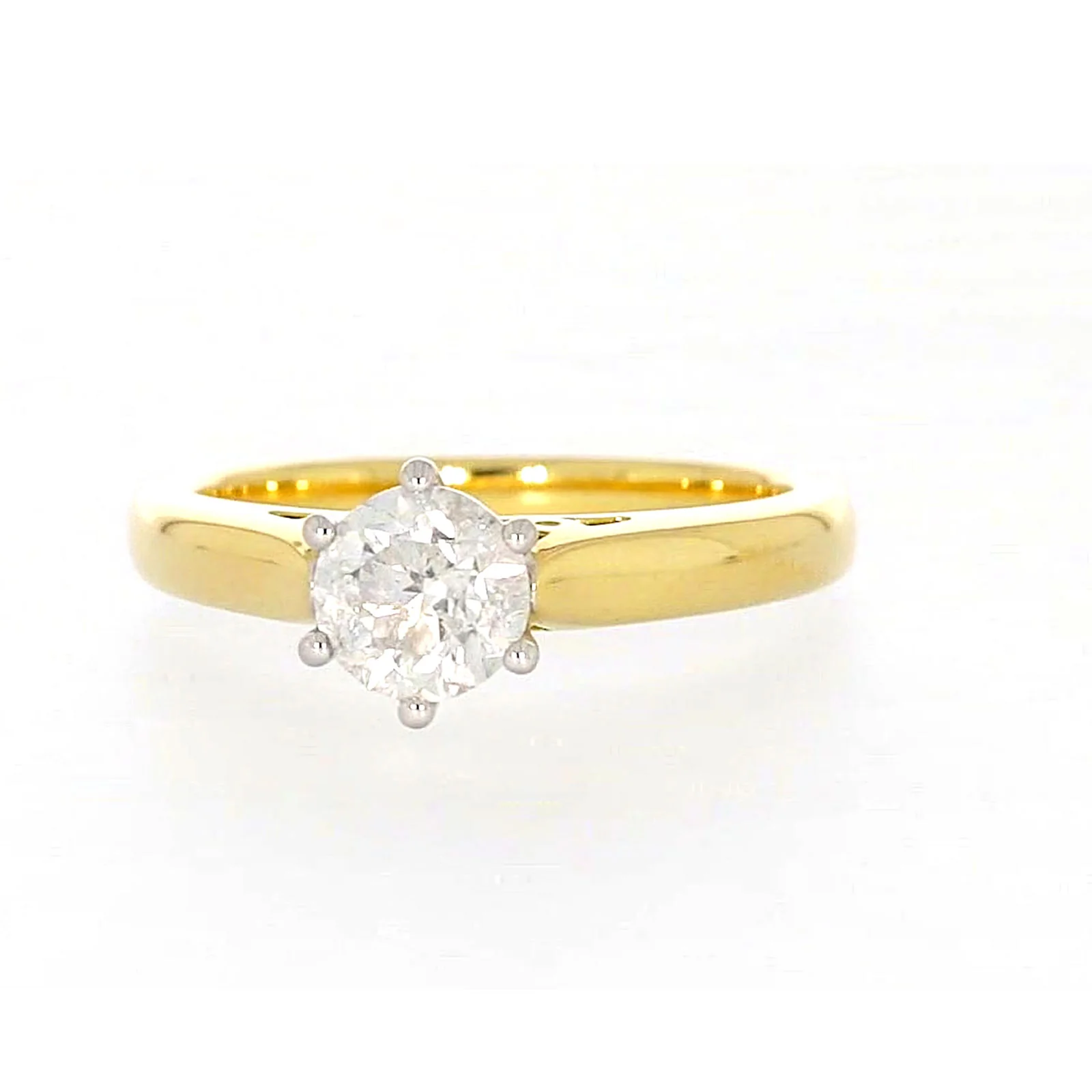 Solitaire 18ct Two Tone Gold Round Brilliant Cut with 1 CARAT of Diamonds Ring - Image 3