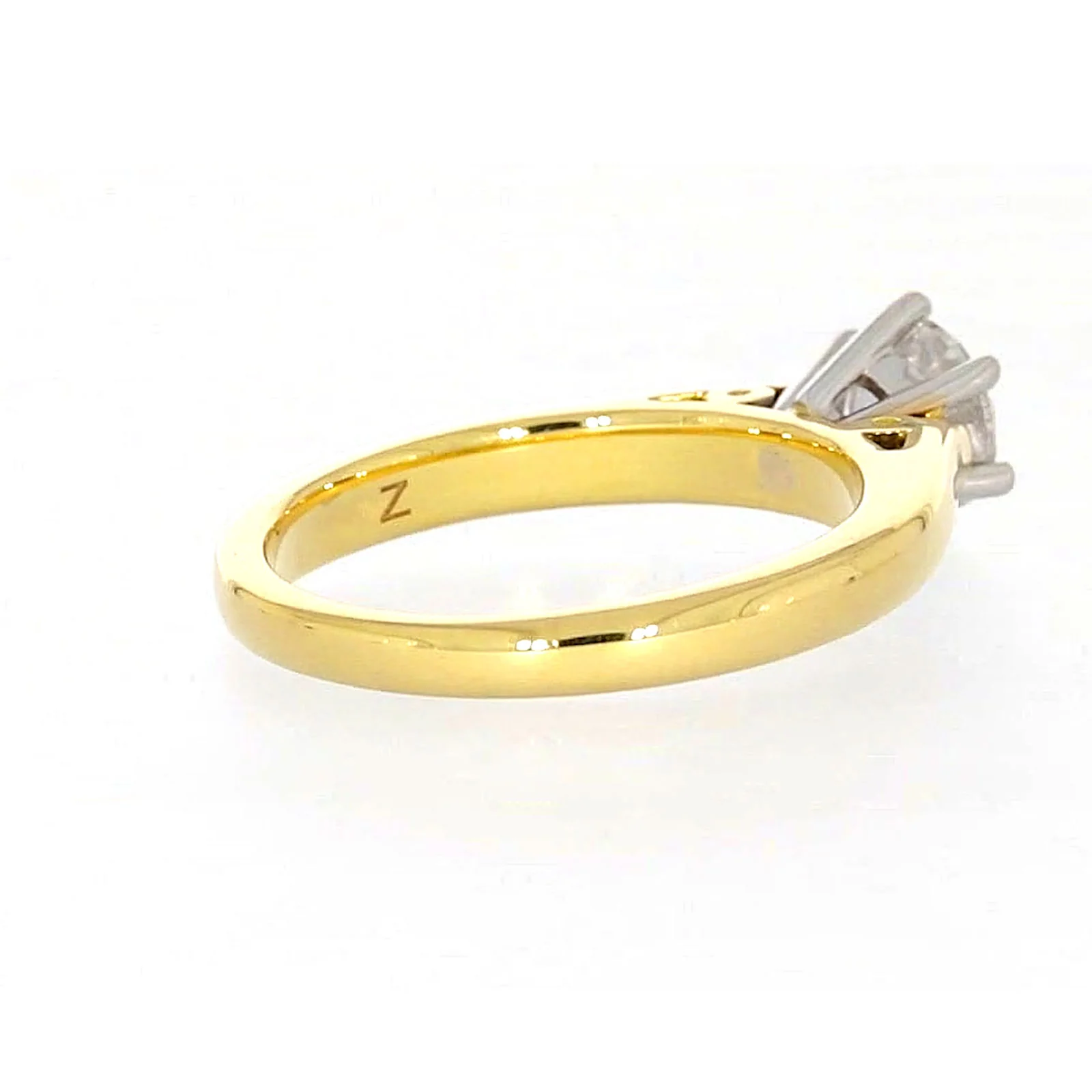 Solitaire 18ct Two Tone Gold Round Brilliant Cut with 1 CARAT of Diamonds Ring - Image 48