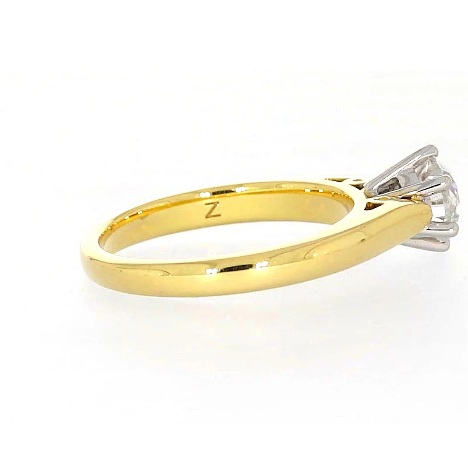 Solitaire 18ct Two Tone Gold Round Brilliant Cut with 1 CARAT of Diamonds Ring - Image 54