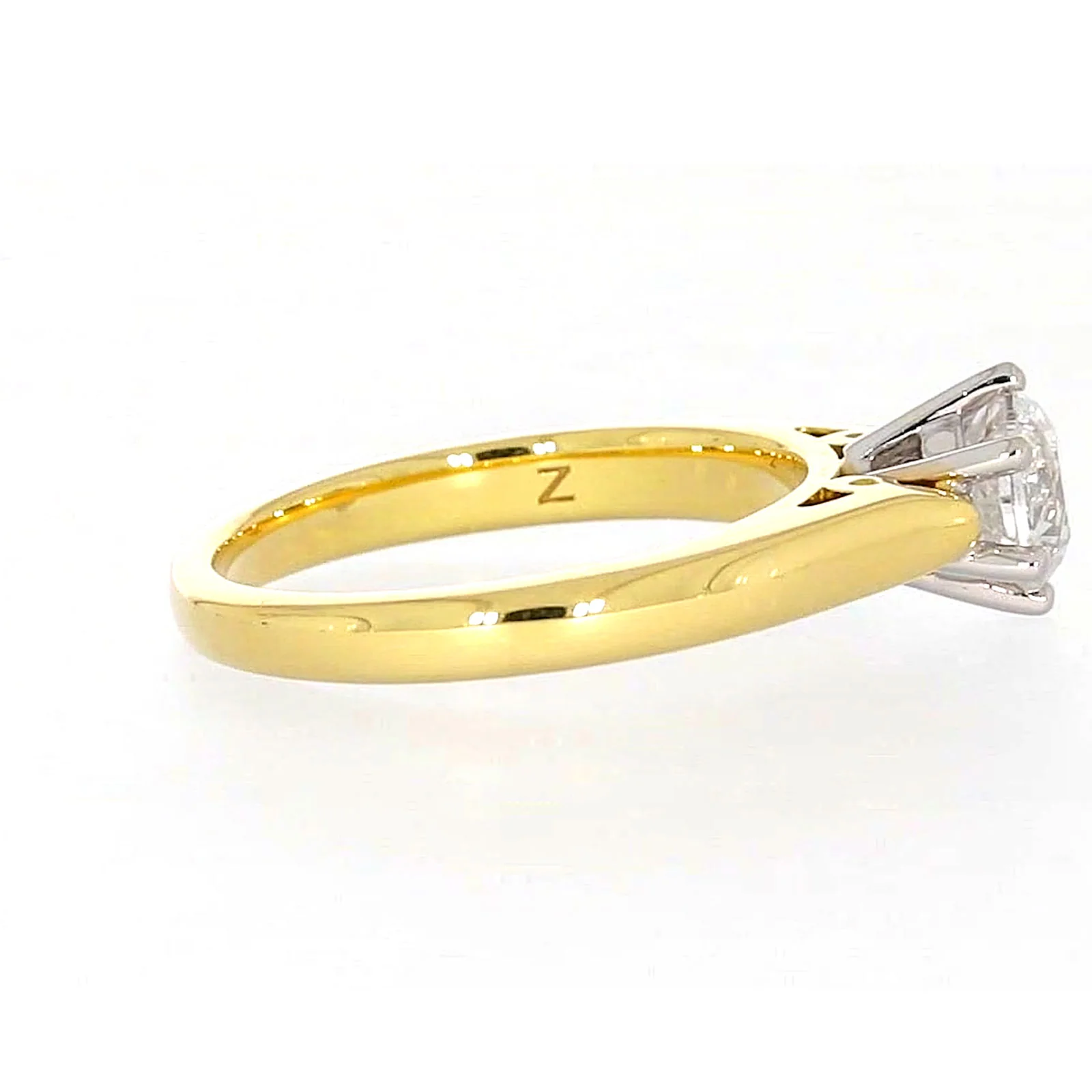 Solitaire 18ct Two Tone Gold Round Brilliant Cut with 1 CARAT of Diamonds Ring - Image 57