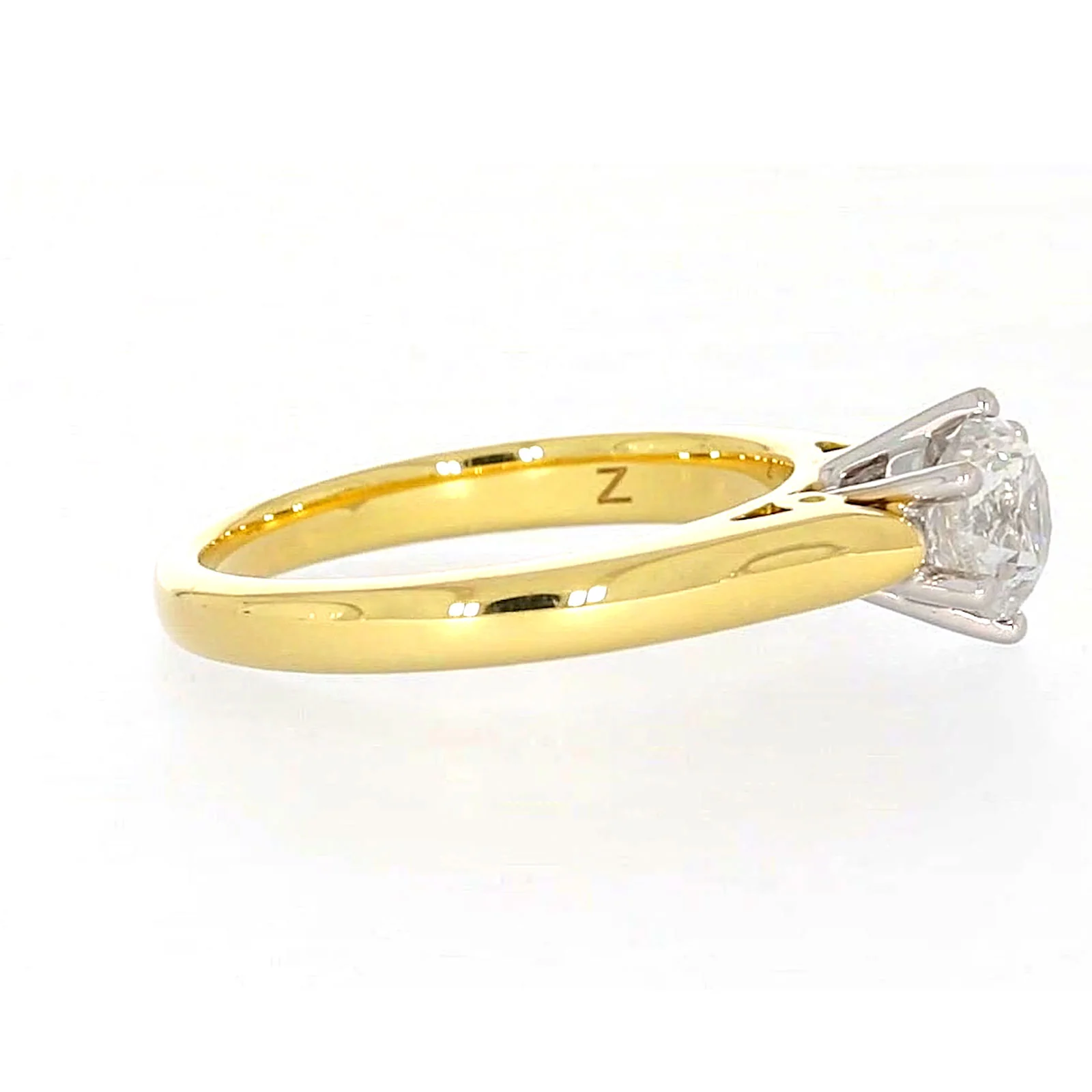 Solitaire 18ct Two Tone Gold Round Brilliant Cut with 1 CARAT of Diamonds Ring - Image 60