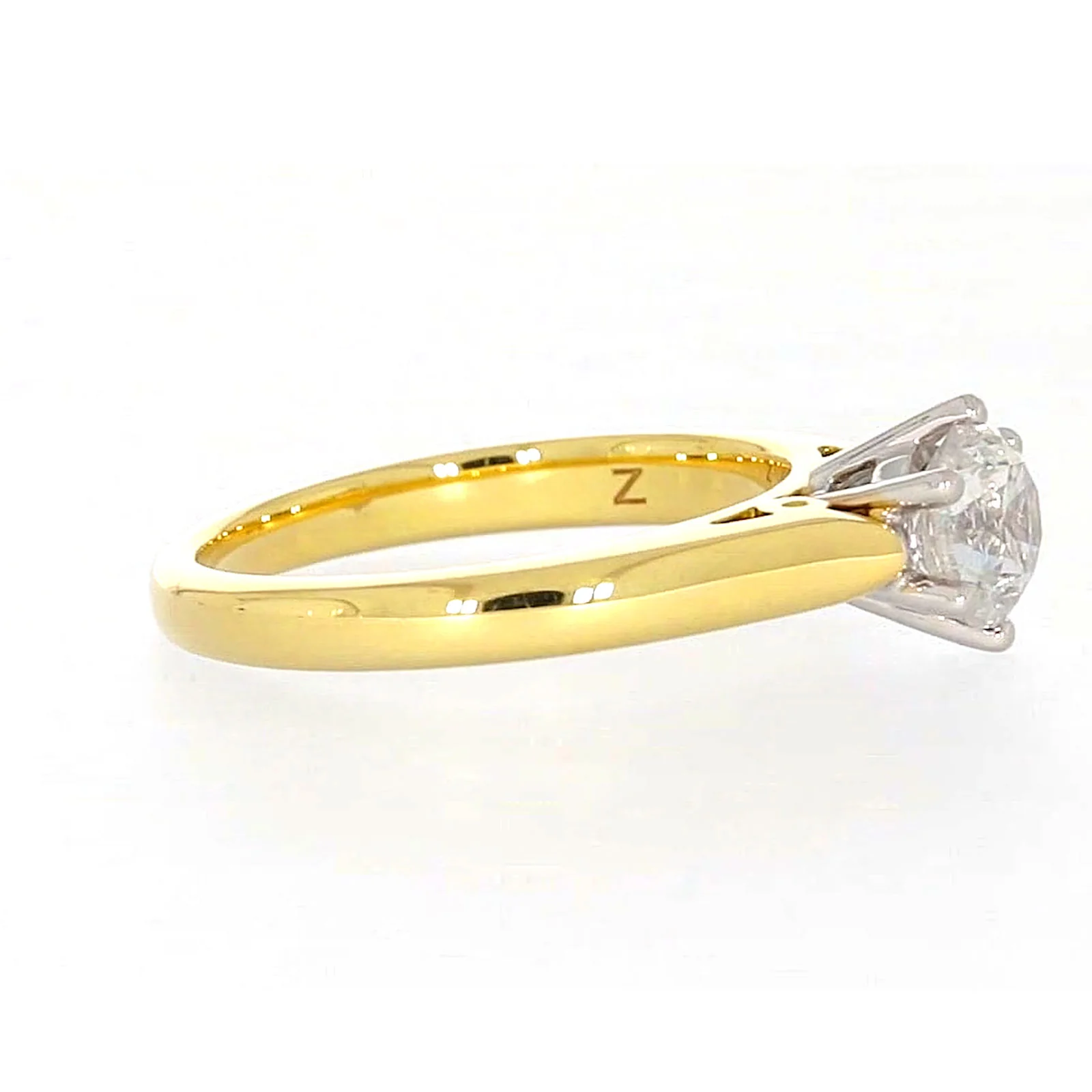 Solitaire 18ct Two Tone Gold Round Brilliant Cut with 1 CARAT of Diamonds Ring - Image 61