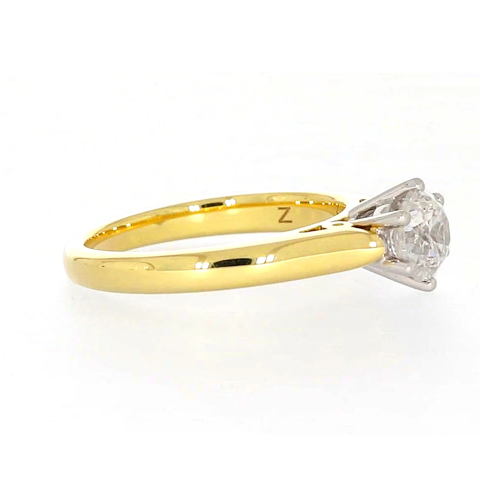 Solitaire 18ct Two Tone Gold Round Brilliant Cut with 1 CARAT of Diamonds Ring - Image 62