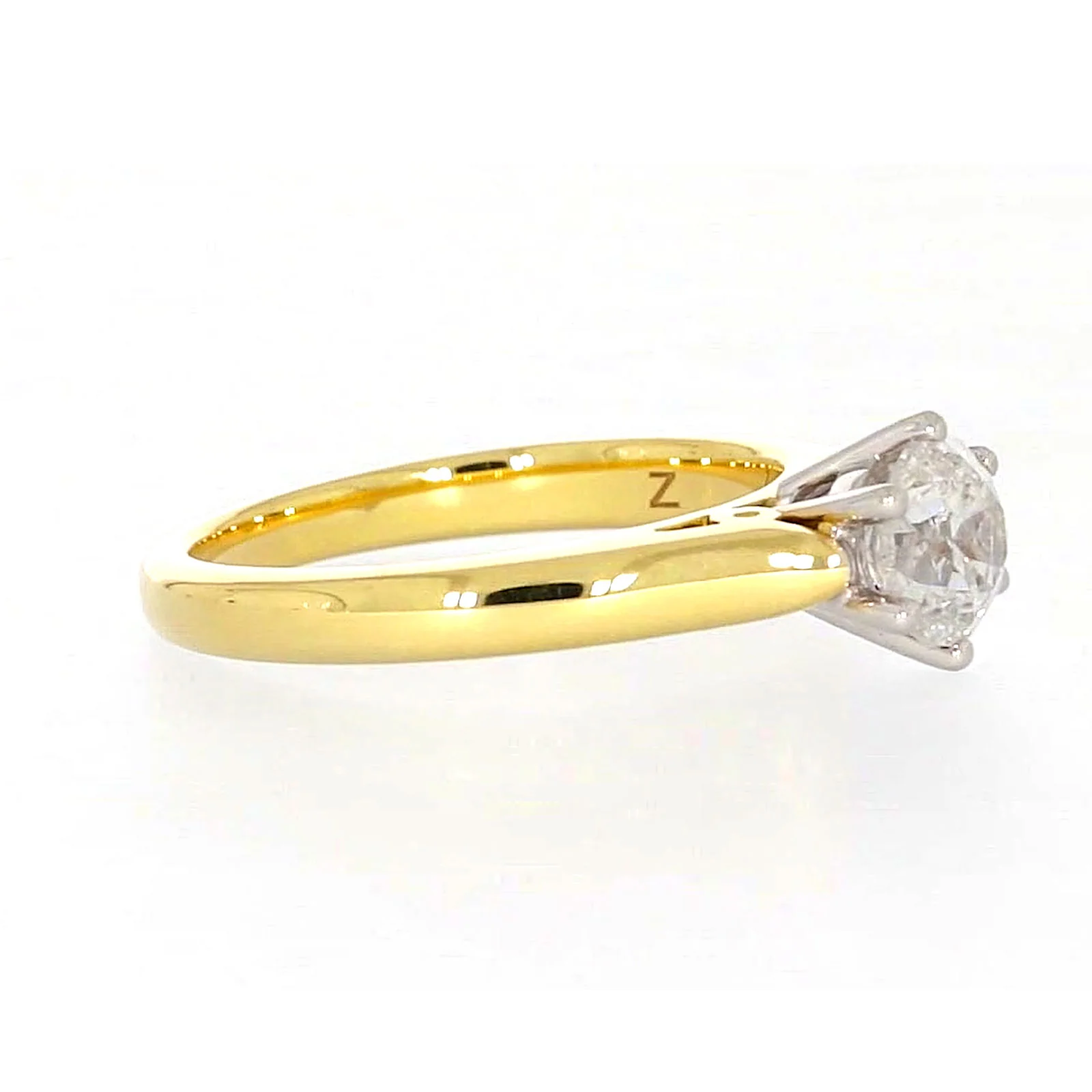 Solitaire 18ct Two Tone Gold Round Brilliant Cut with 1 CARAT of Diamonds Ring - Image 63
