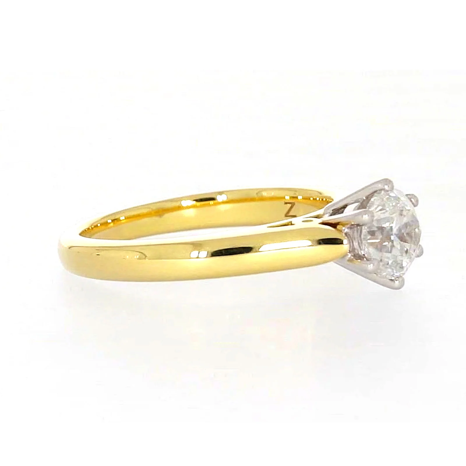 Solitaire 18ct Two Tone Gold Round Brilliant Cut with 1 CARAT of Diamonds Ring - Image 64