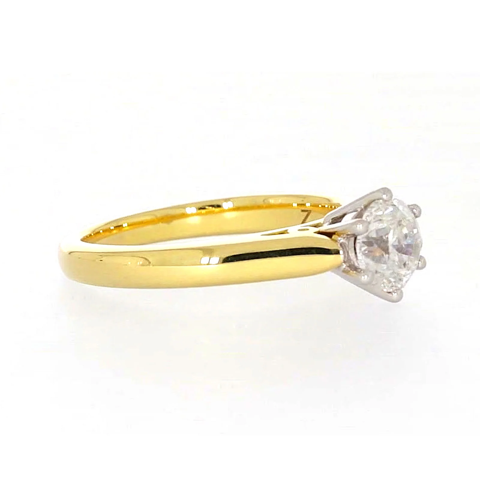 Solitaire 18ct Two Tone Gold Round Brilliant Cut with 1 CARAT of Diamonds Ring - Image 65