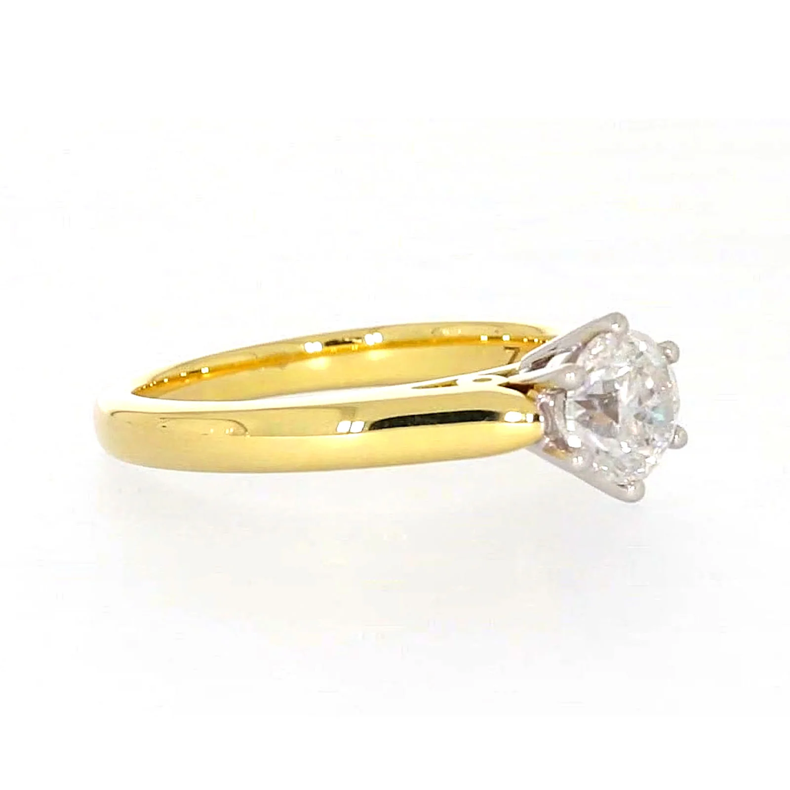 Solitaire 18ct Two Tone Gold Round Brilliant Cut with 1 CARAT of Diamonds Ring - Image 66