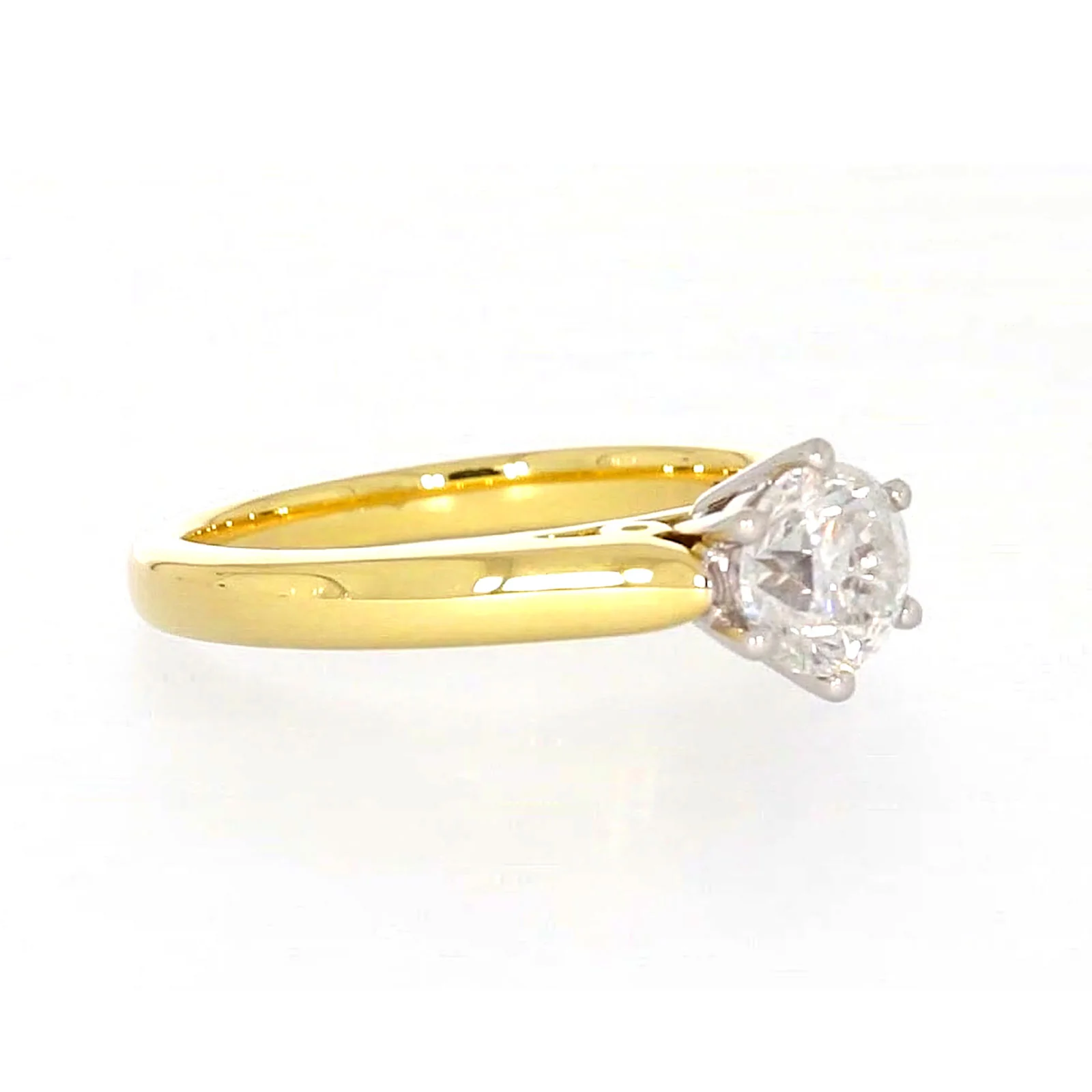 Solitaire 18ct Two Tone Gold Round Brilliant Cut with 1 CARAT of Diamonds Ring - Image 67