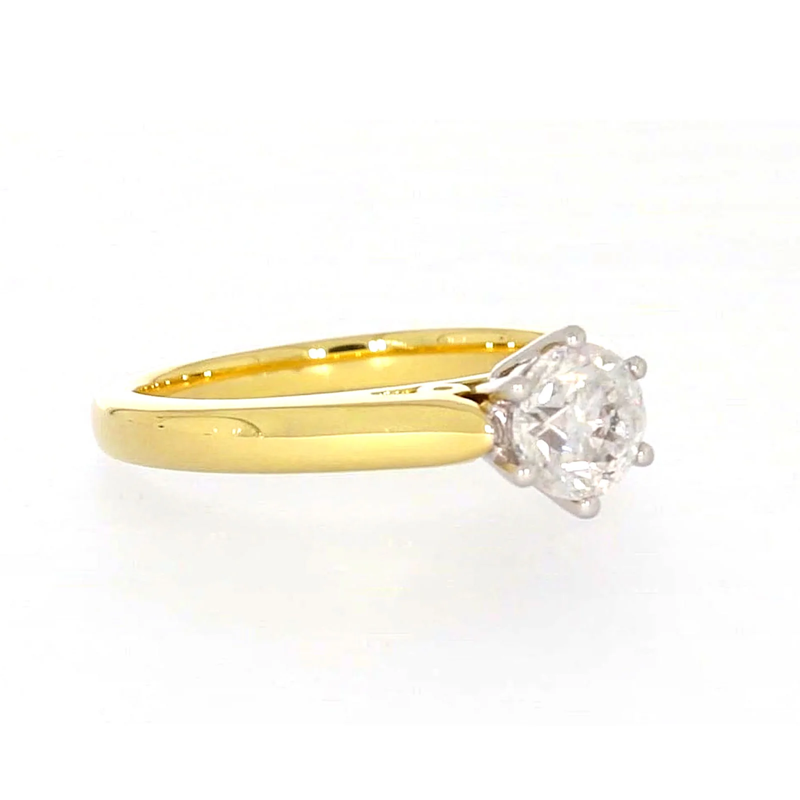 Solitaire 18ct Two Tone Gold Round Brilliant Cut with 1 CARAT of Diamonds Ring - Image 68