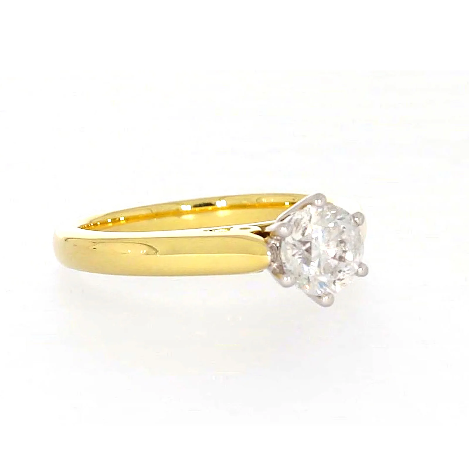 Solitaire 18ct Two Tone Gold Round Brilliant Cut with 1 CARAT of Diamonds Ring - Image 69