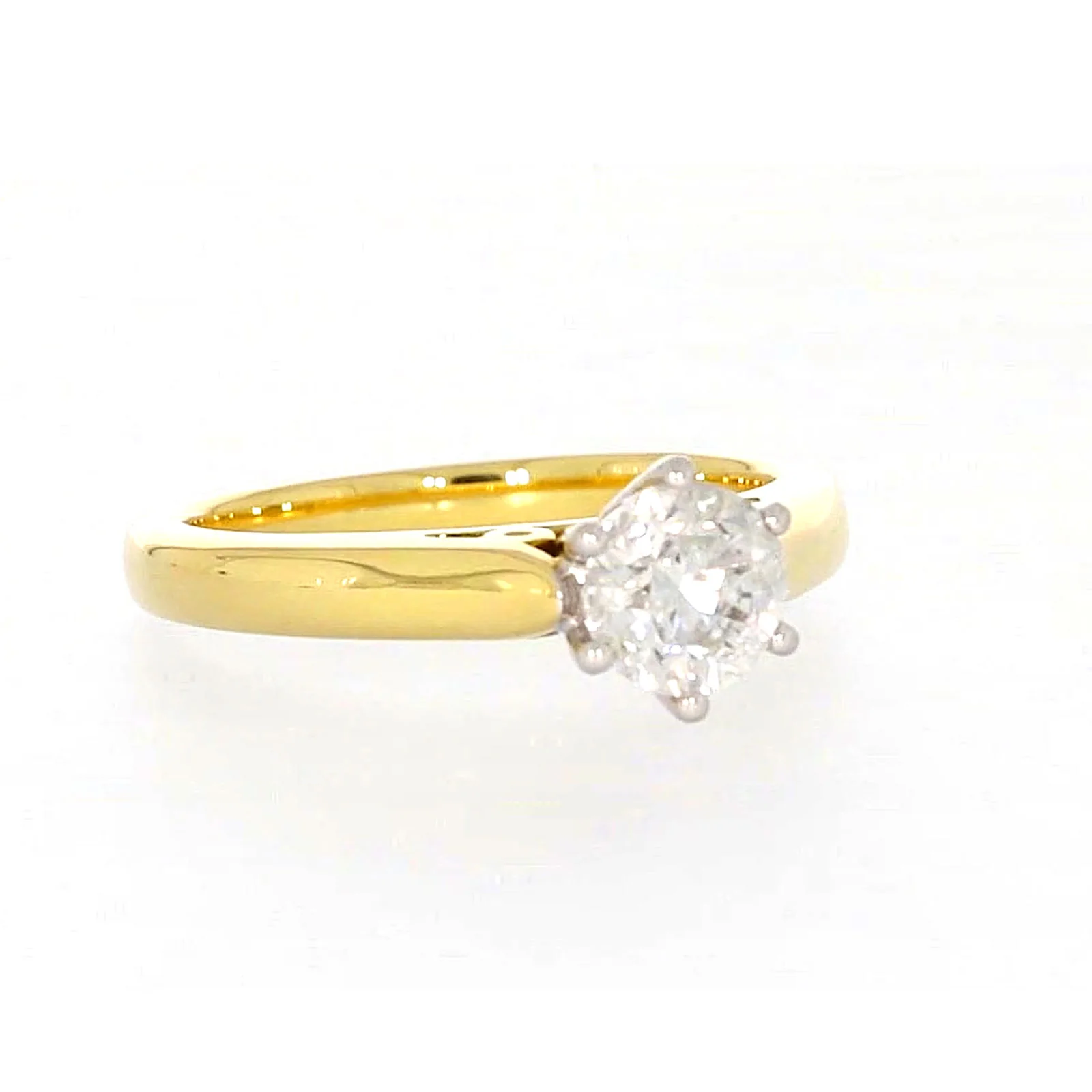 Solitaire 18ct Two Tone Gold Round Brilliant Cut with 1 CARAT of Diamonds Ring - Image 71