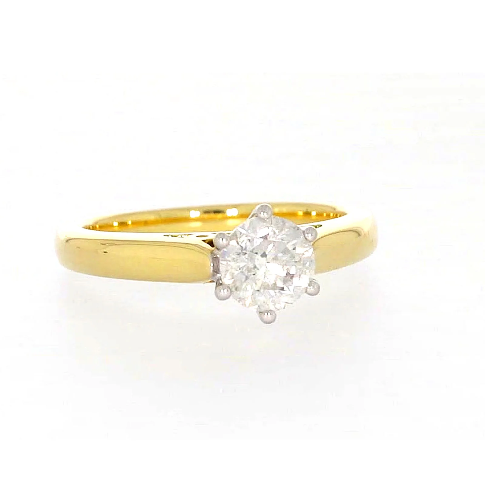 Solitaire 18ct Two Tone Gold Round Brilliant Cut with 1 CARAT of Diamonds Ring - Image 73