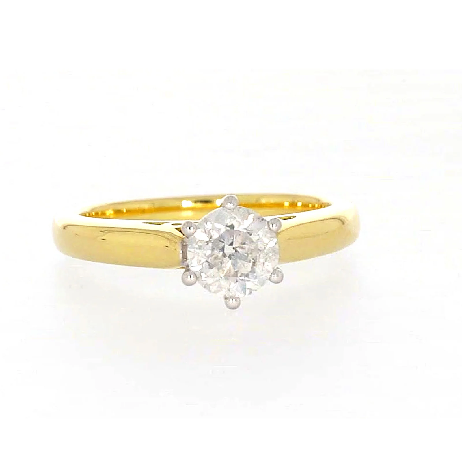 Solitaire 18ct Two Tone Gold Round Brilliant Cut with 1 CARAT of Diamonds Ring - Image 74