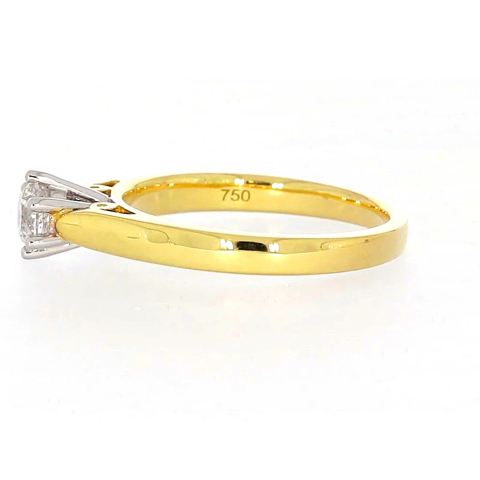 Solitaire 18ct Two Tone Gold Round Brilliant Cut with 1/2 CARAT of Diamonds Ring - Image 19