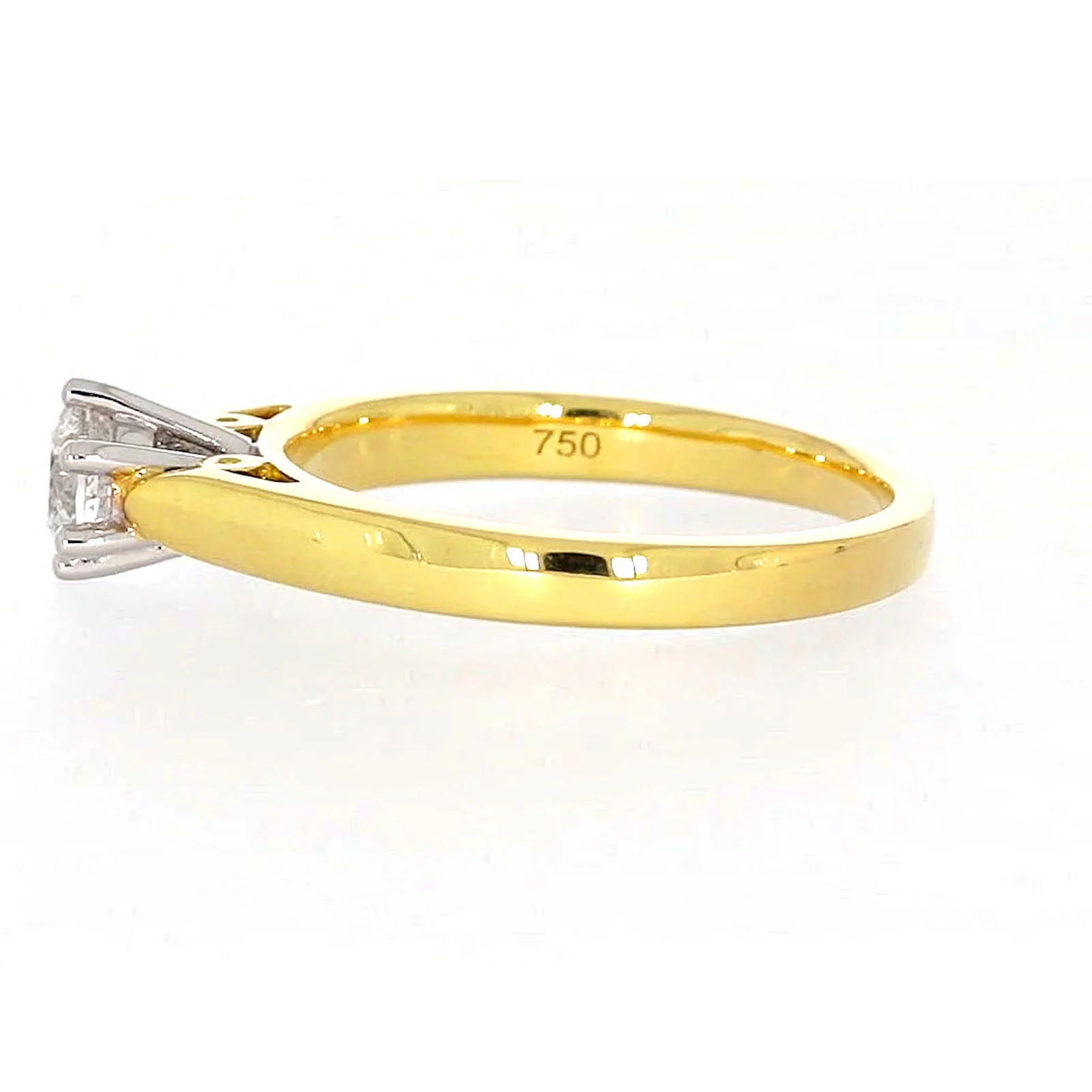Solitaire 18ct Two Tone Gold Round Brilliant Cut with 1/2 CARAT of Diamonds Ring - Image 20