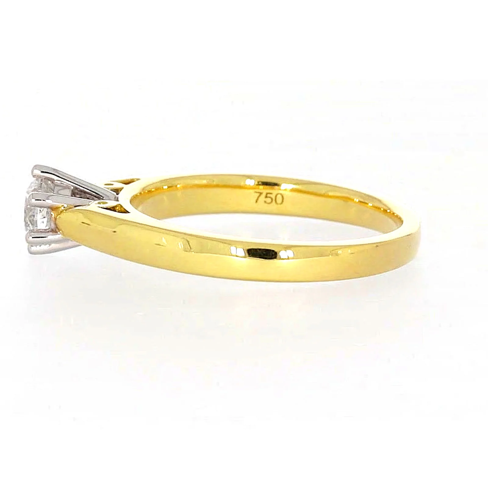 Solitaire 18ct Two Tone Gold Round Brilliant Cut with 1/2 CARAT of Diamonds Ring - Image 21