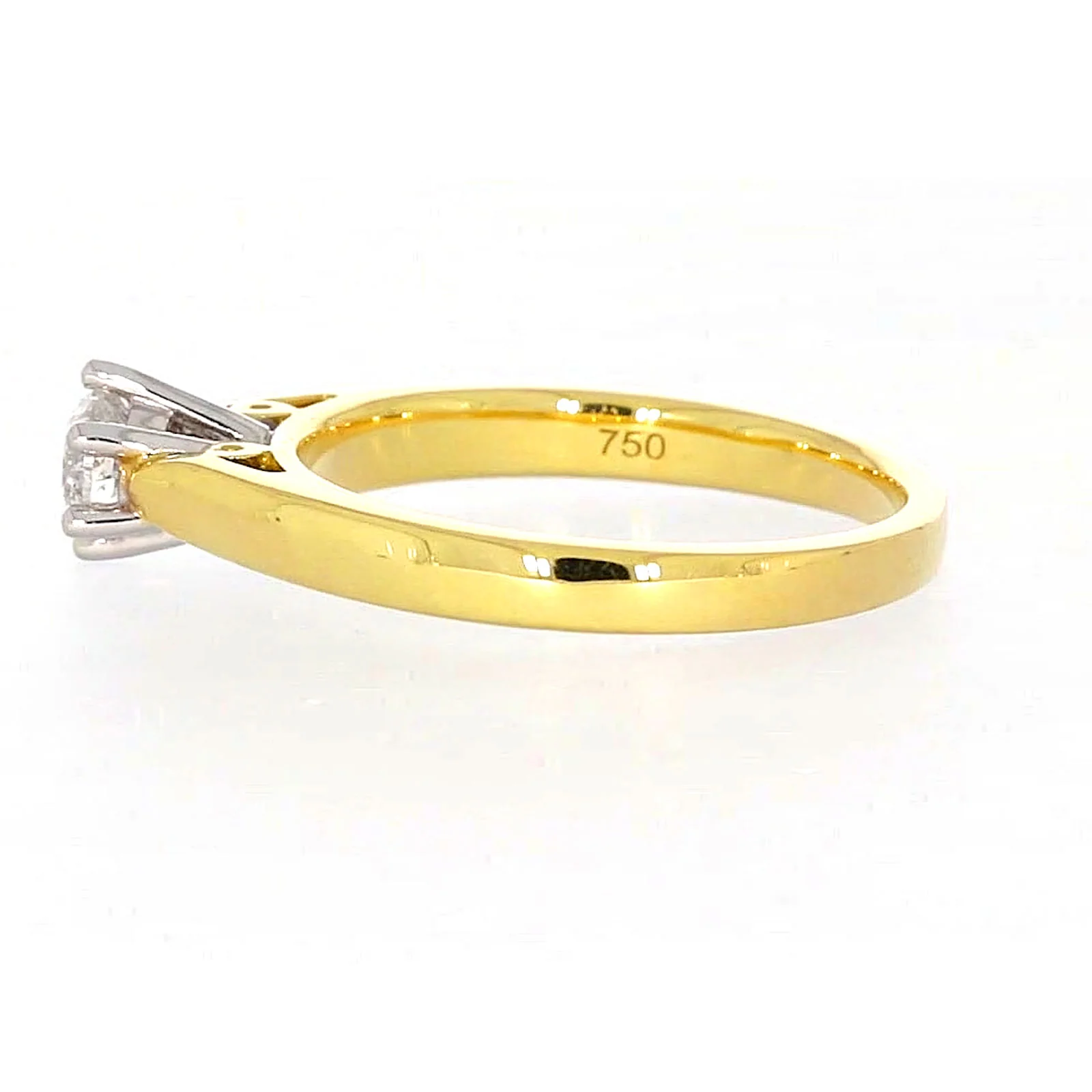 Solitaire 18ct Two Tone Gold Round Brilliant Cut with 1/2 CARAT of Diamonds Ring - Image 22