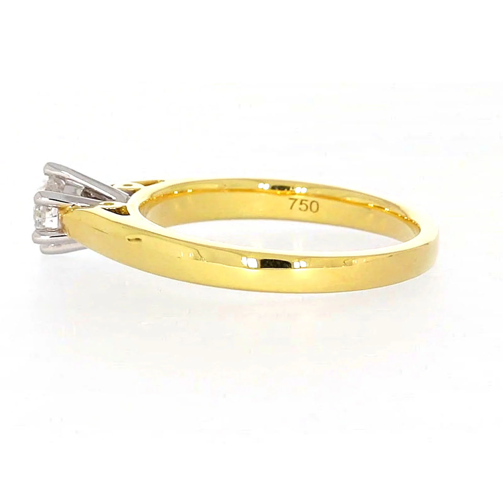 Solitaire 18ct Two Tone Gold Round Brilliant Cut with 1/2 CARAT of Diamonds Ring - Image 23
