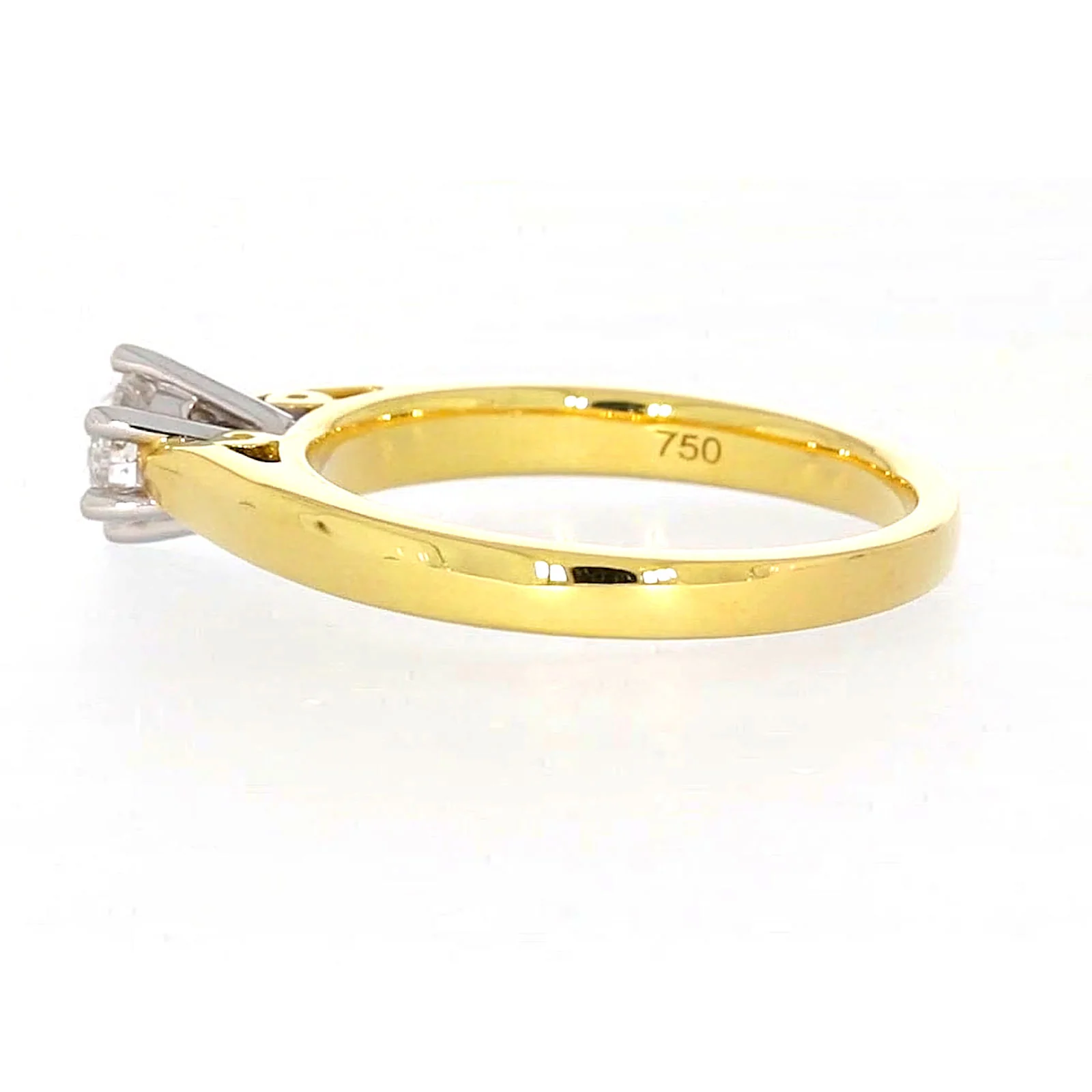 Solitaire 18ct Two Tone Gold Round Brilliant Cut with 1/2 CARAT of Diamonds Ring - Image 24