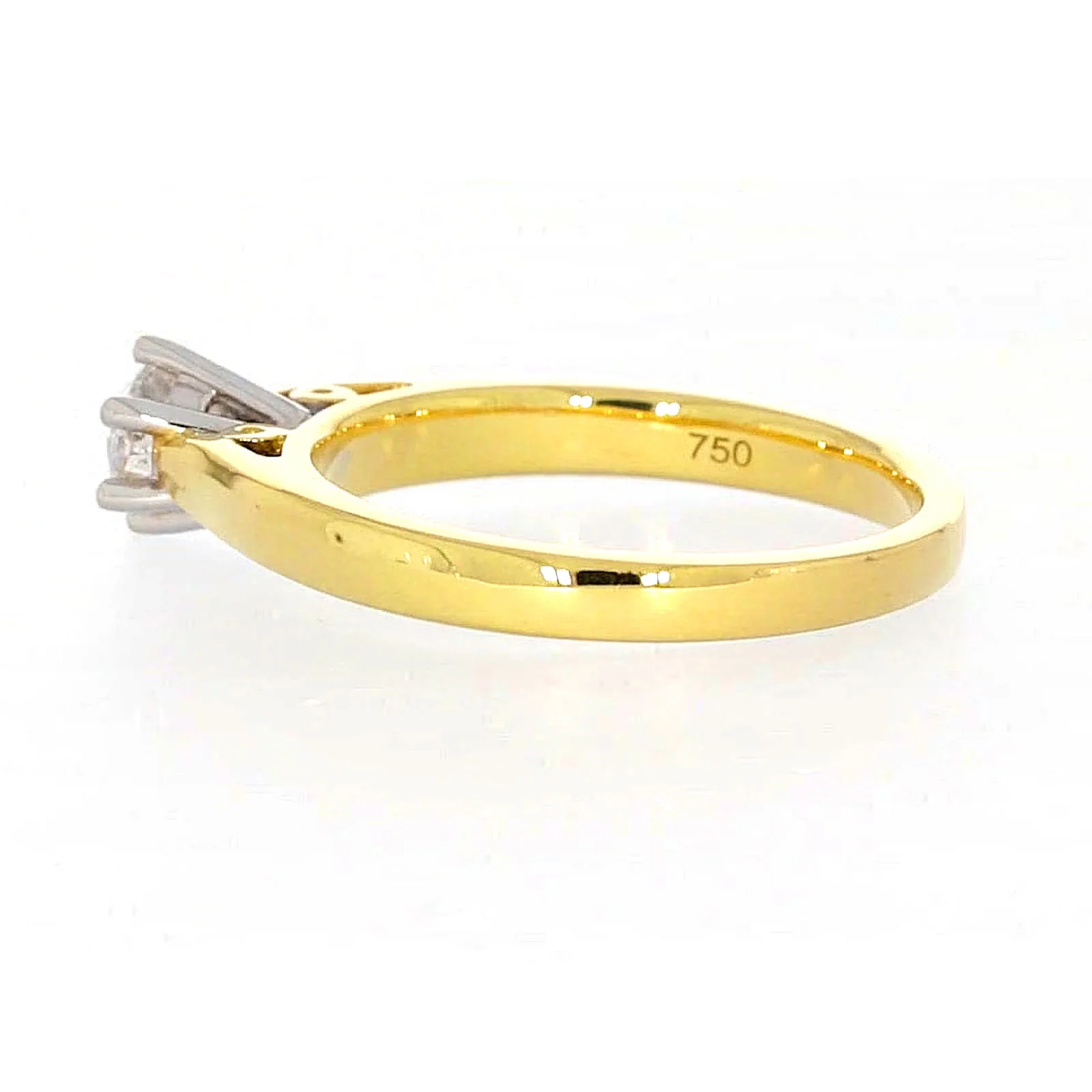 Solitaire 18ct Two Tone Gold Round Brilliant Cut with 1/2 CARAT of Diamonds Ring - Image 25