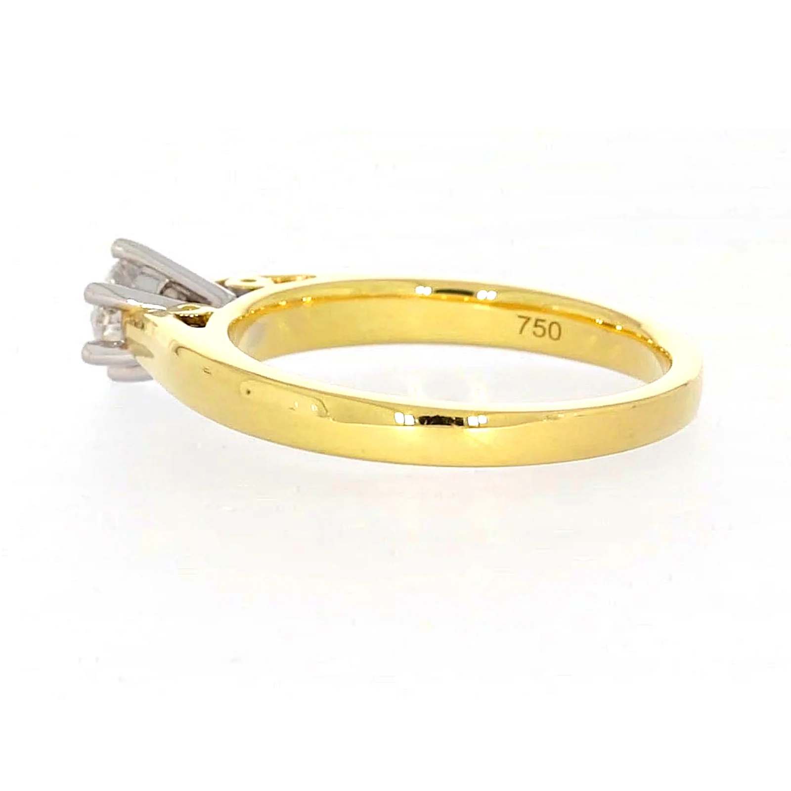 Solitaire 18ct Two Tone Gold Round Brilliant Cut with 1/2 CARAT of Diamonds Ring - Image 26