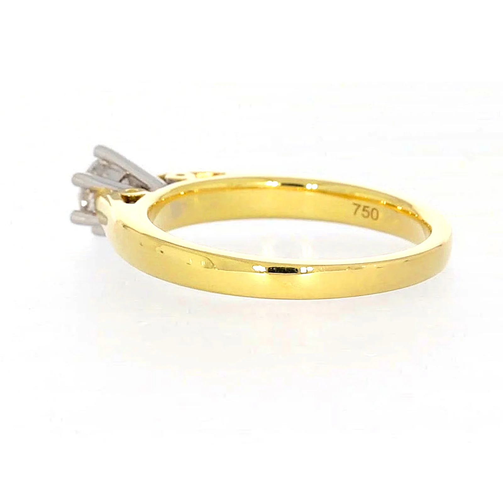 Solitaire 18ct Two Tone Gold Round Brilliant Cut with 1/2 CARAT of Diamonds Ring - Image 28