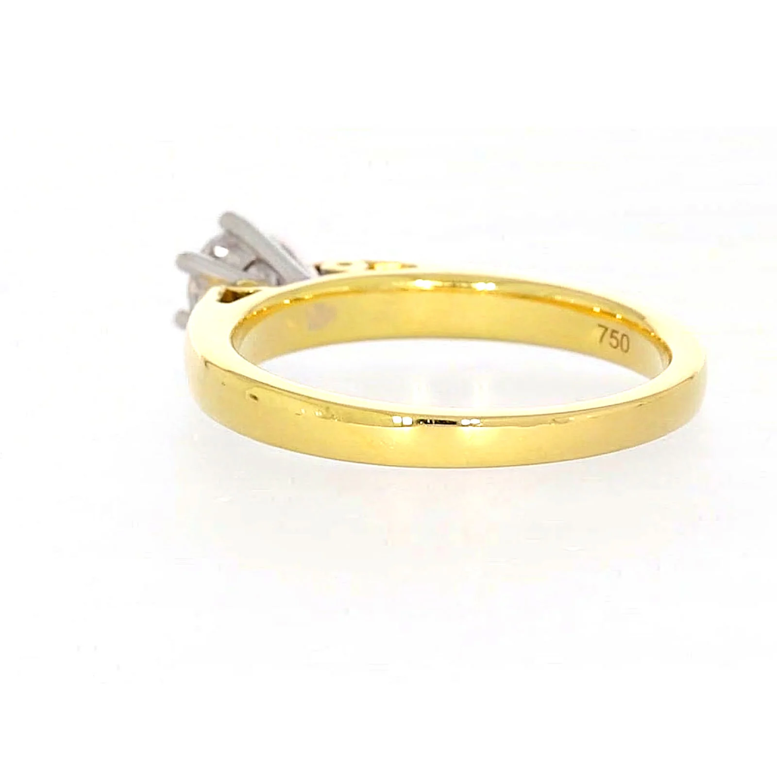 Solitaire 18ct Two Tone Gold Round Brilliant Cut with 1/2 CARAT of Diamonds Ring - Image 31