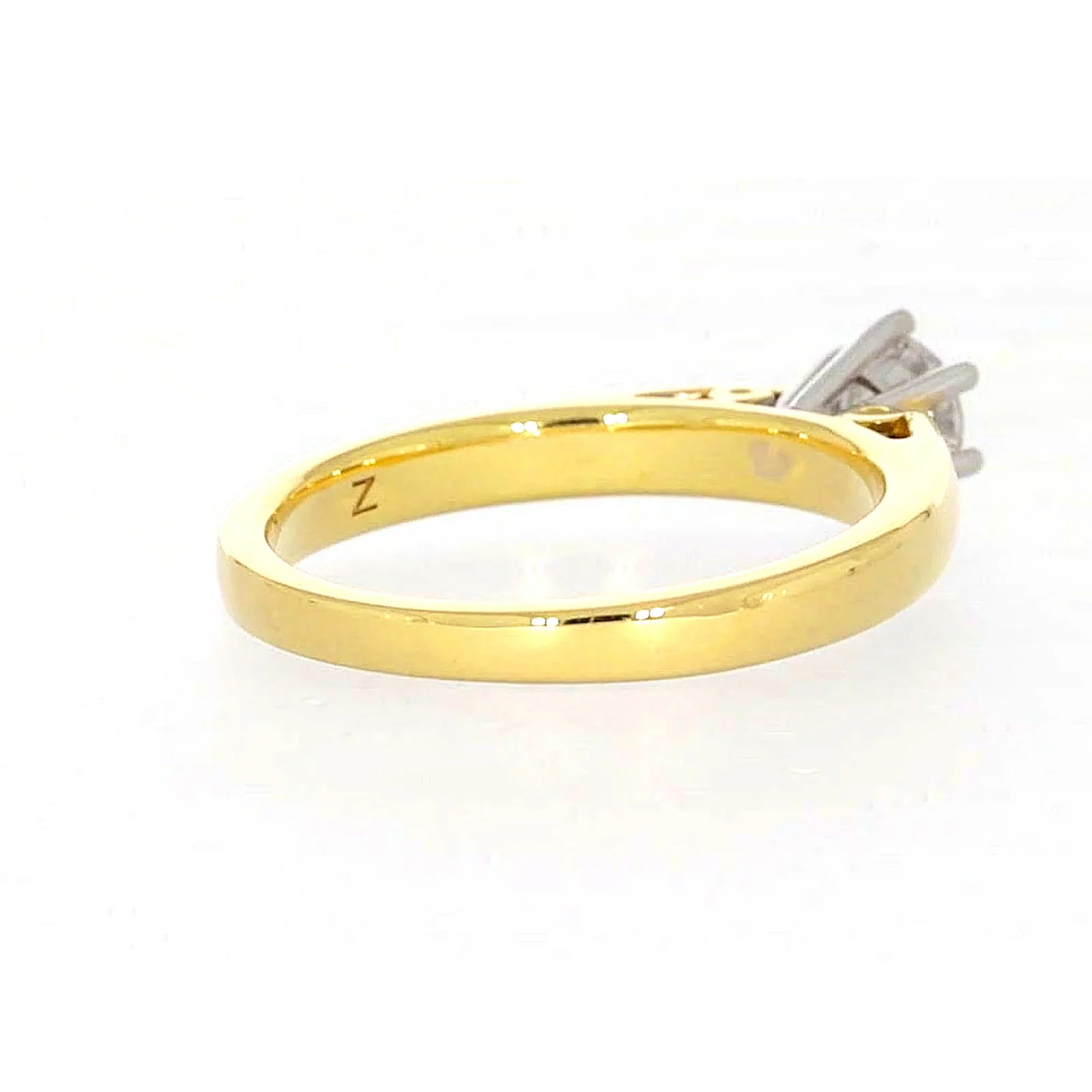 Solitaire 18ct Two Tone Gold Round Brilliant Cut with 1/2 CARAT of Diamonds Ring - Image 47