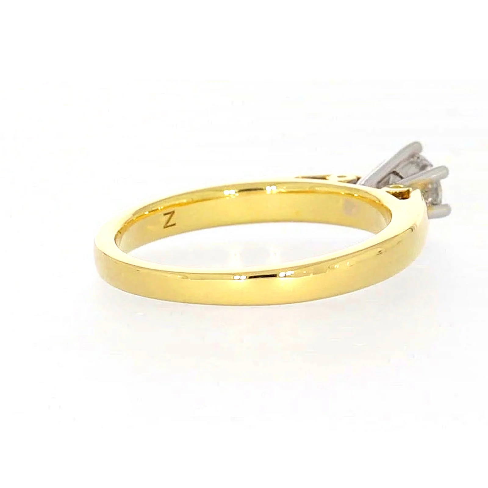 Solitaire 18ct Two Tone Gold Round Brilliant Cut with 1/2 CARAT of Diamonds Ring - Image 48