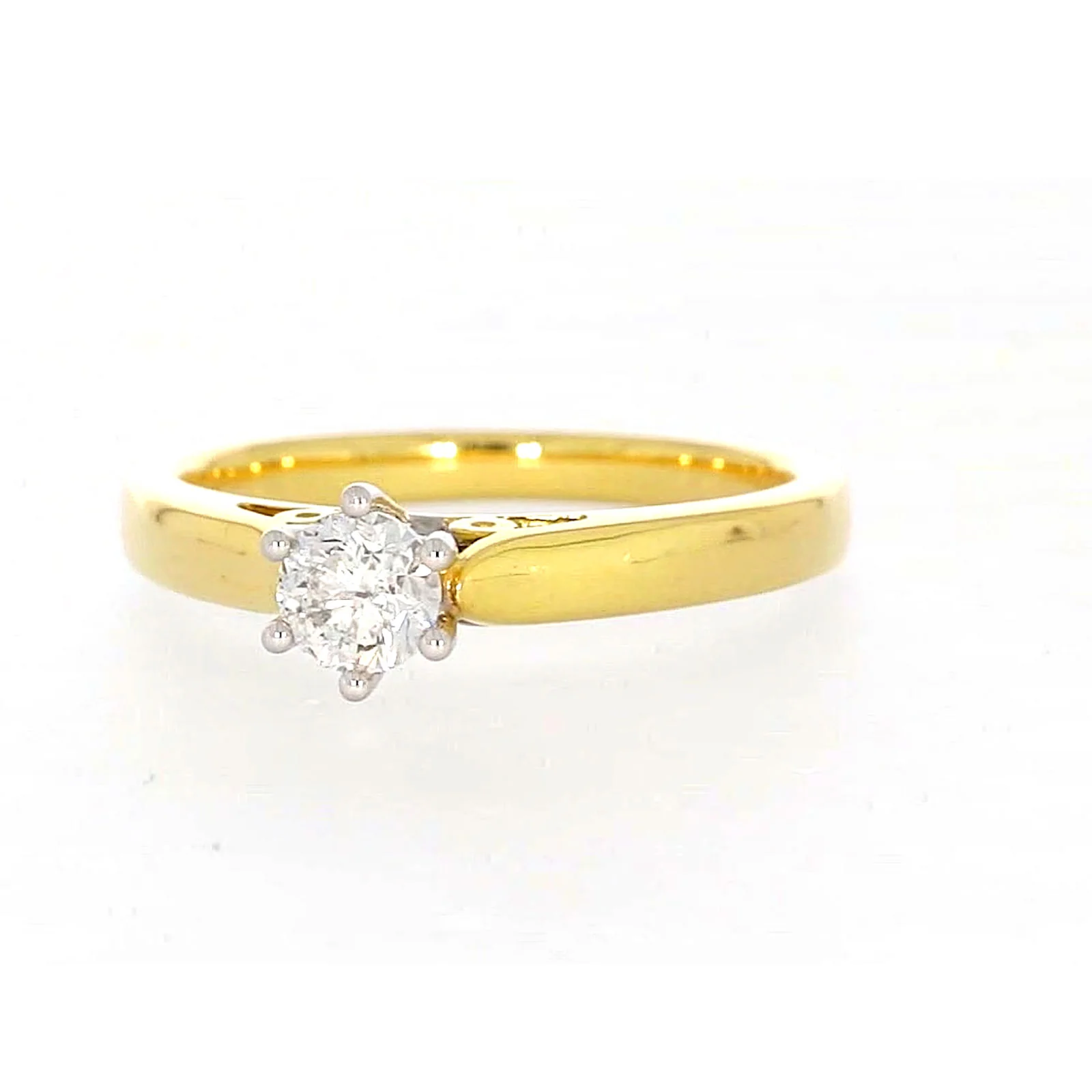 Solitaire 18ct Two Tone Gold Round Brilliant Cut with 1/2 CARAT of Diamonds Ring - Image 5