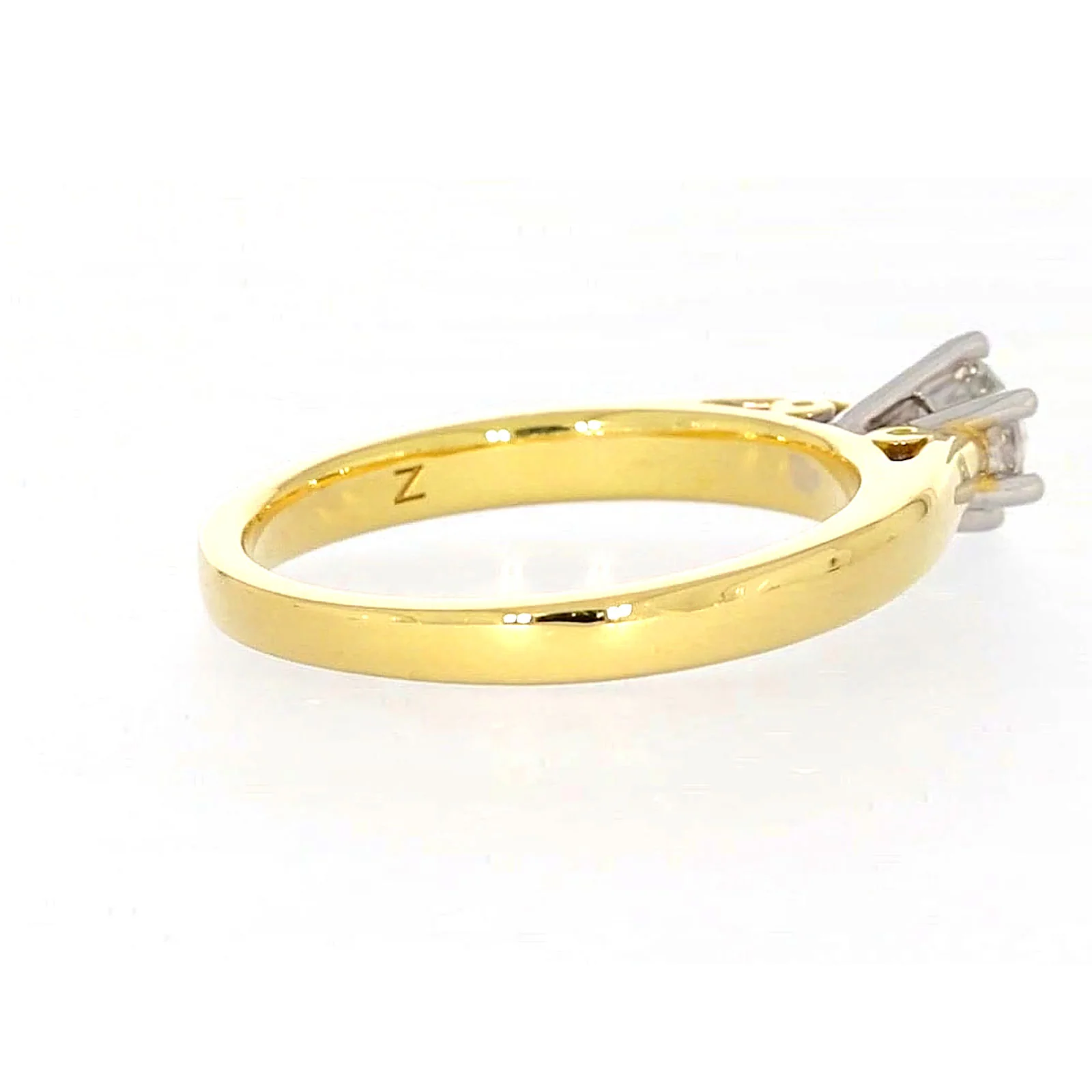 Solitaire 18ct Two Tone Gold Round Brilliant Cut with 1/2 CARAT of Diamonds Ring - Image 50