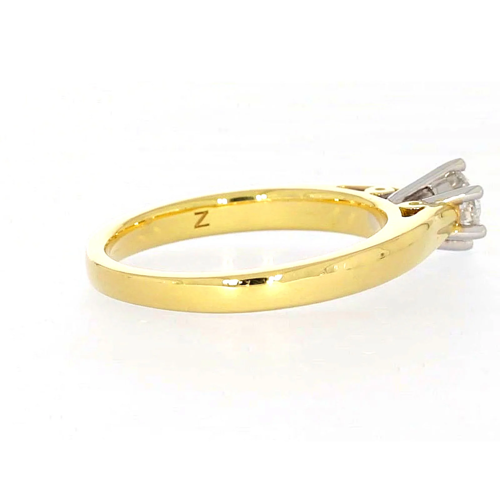 Solitaire 18ct Two Tone Gold Round Brilliant Cut with 1/2 CARAT of Diamonds Ring - Image 52